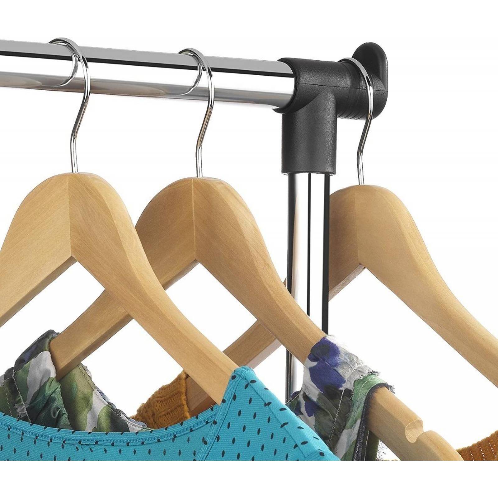 Perchero Rack De Ropa Adjustable En Altura Con Ruedas 