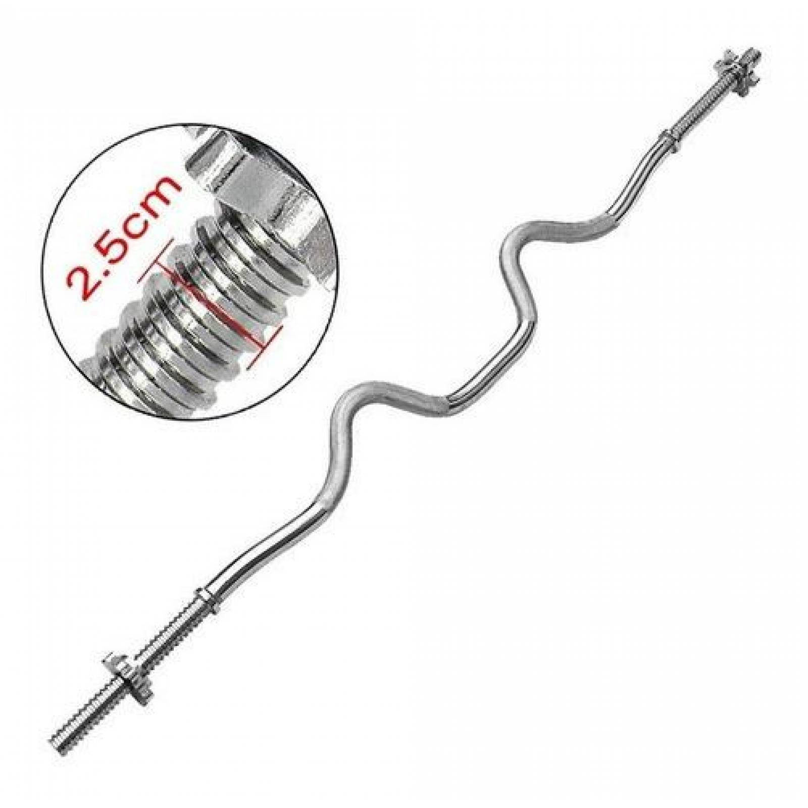 Ez Curl Barra Con Tuercas, 25mm X 100cm 