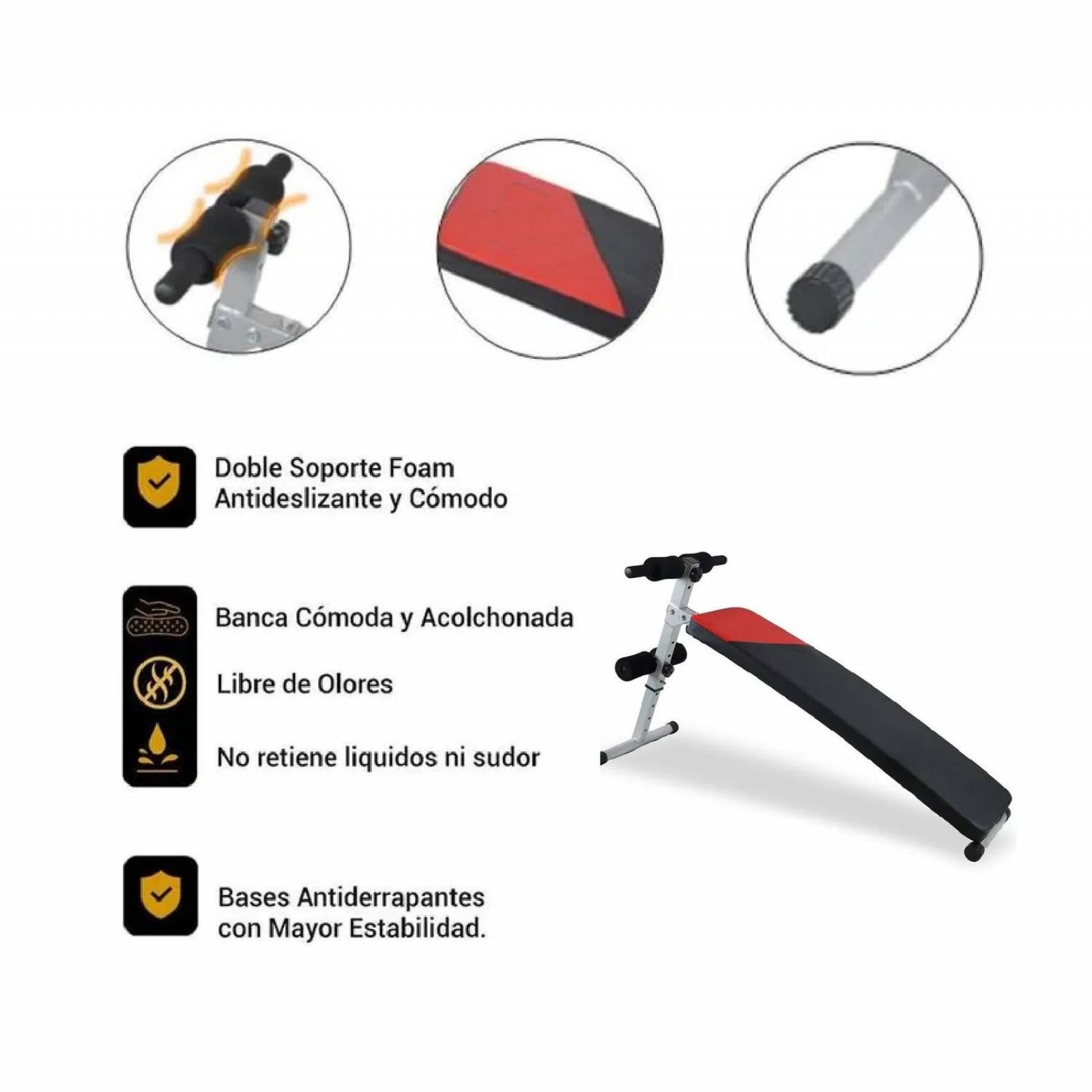 Banca Para Abdominales Ejercitador Inclinado Fitness Deporte 