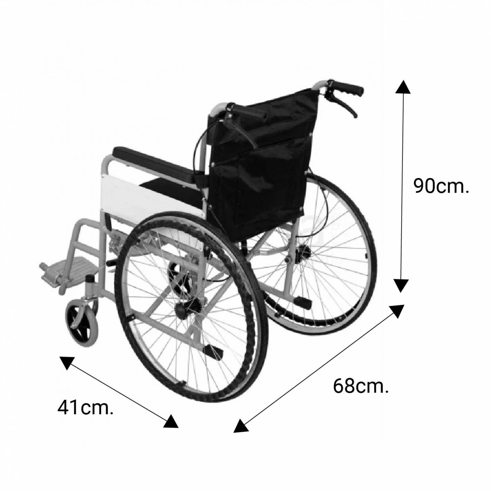 Silla De Ruedas Ligera Plegable Con Descansapies 120 Kg 