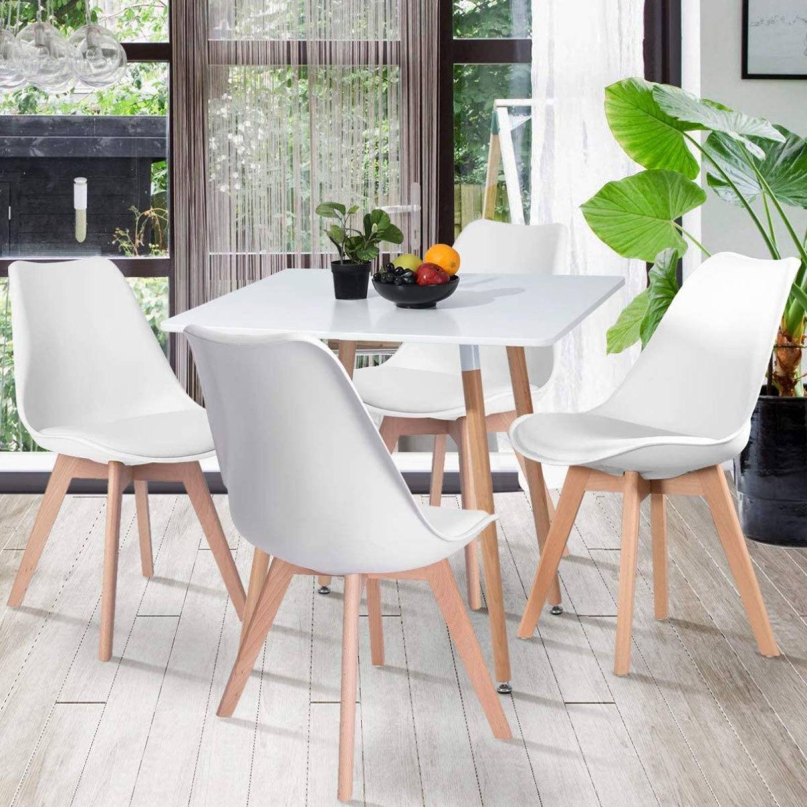 Set De 4 Silla Tipo Eames De Comedor Acolchonadas Modernas 