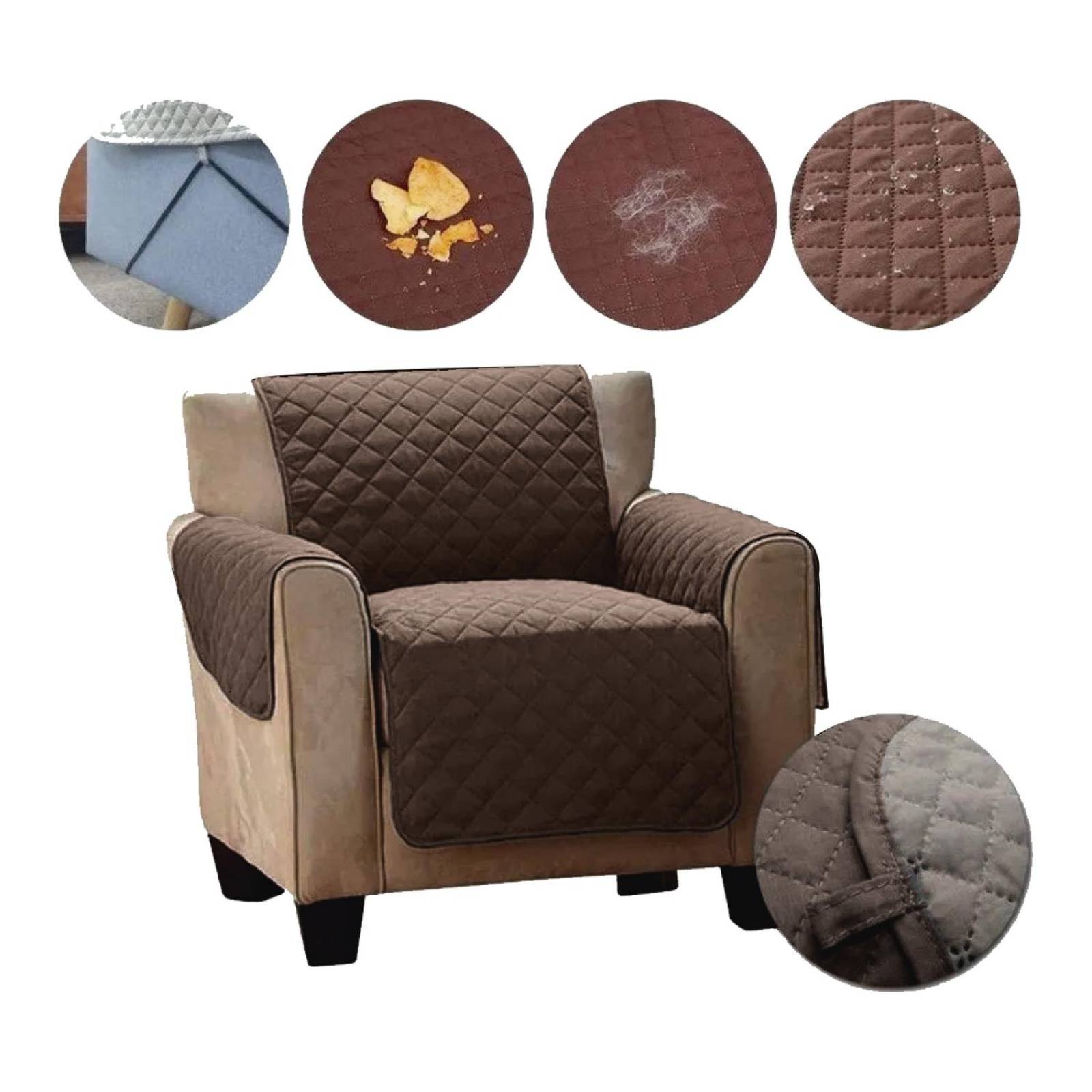 Protector Para Sofá sala Resistente Al Agua Chocolate 1plaza 