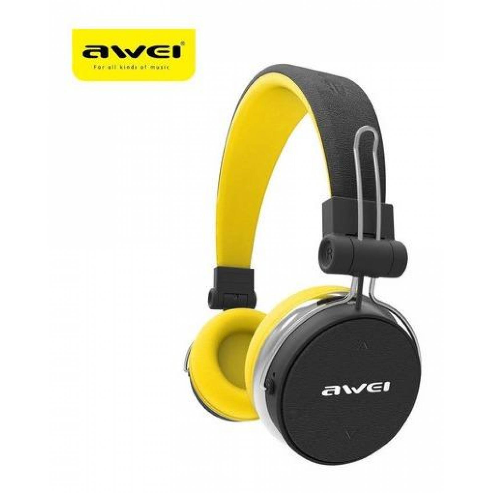 Audífonos Con Diadema Awei A700bl Hifi Inalámbricos Bt Amarillo