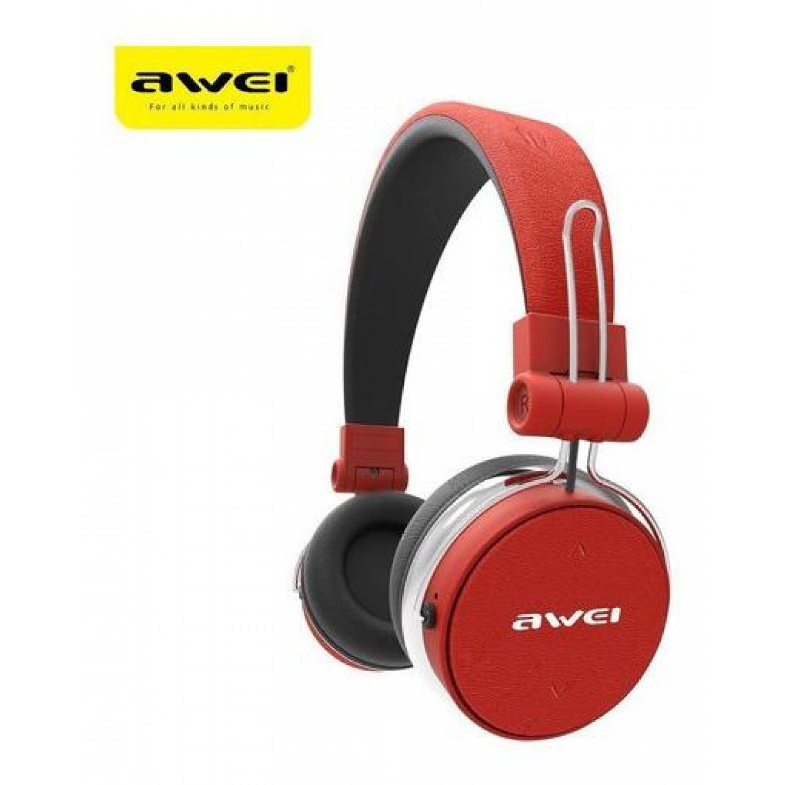 Audífonos Con Diadema Awei A700bl Hifi Inalámbricos Bt Rojo