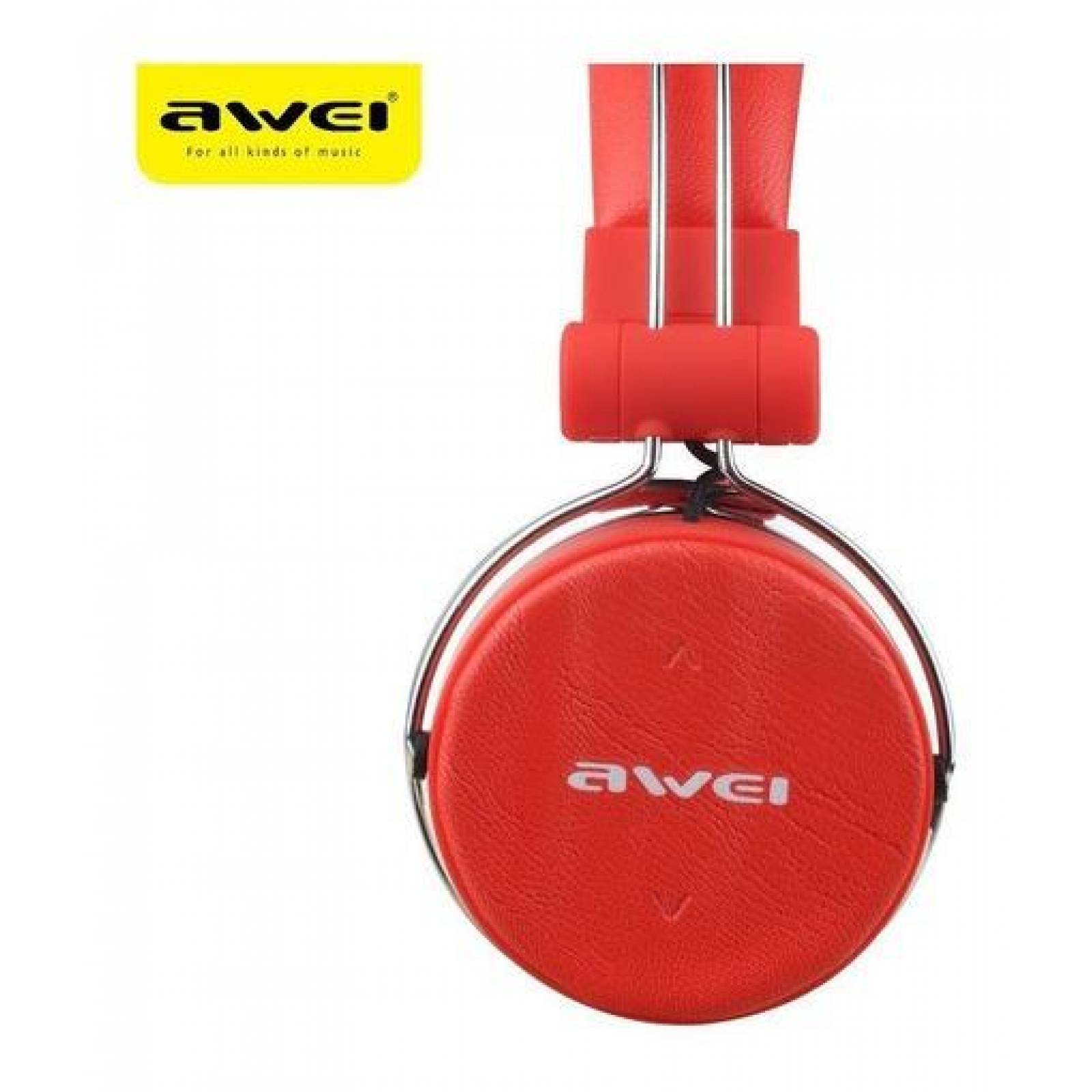 Audífonos Con Diadema Awei A700bl Hifi Inalámbricos Bt Rojo