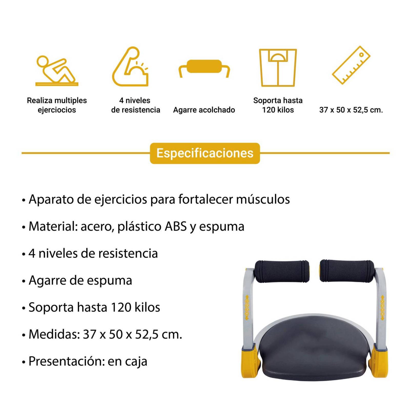 Aparato Ejercicio Ab Rocket Fortalecer Abdomen Fitness Tomic 