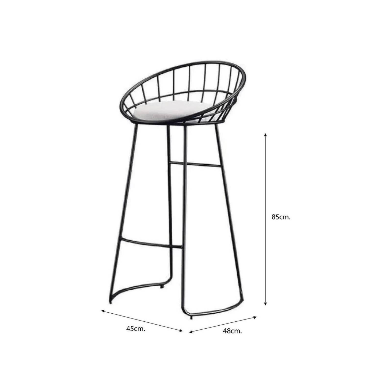 Silla Taburete Tipo Bertoia C Almohadon Malla De Acero X 2 