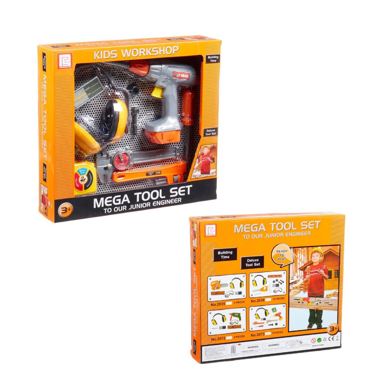 Set de herramientas de juguete infantil, taladro y orejeras