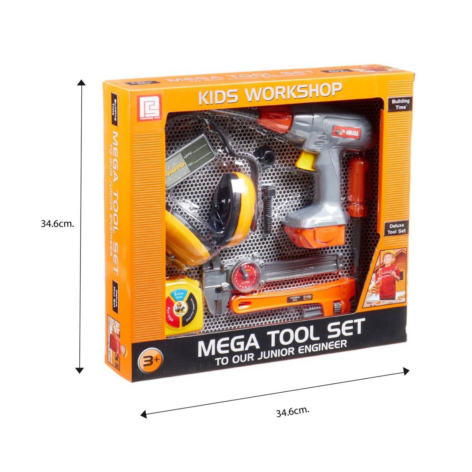 Set de herramientas de juguete infantil, taladro y orejeras