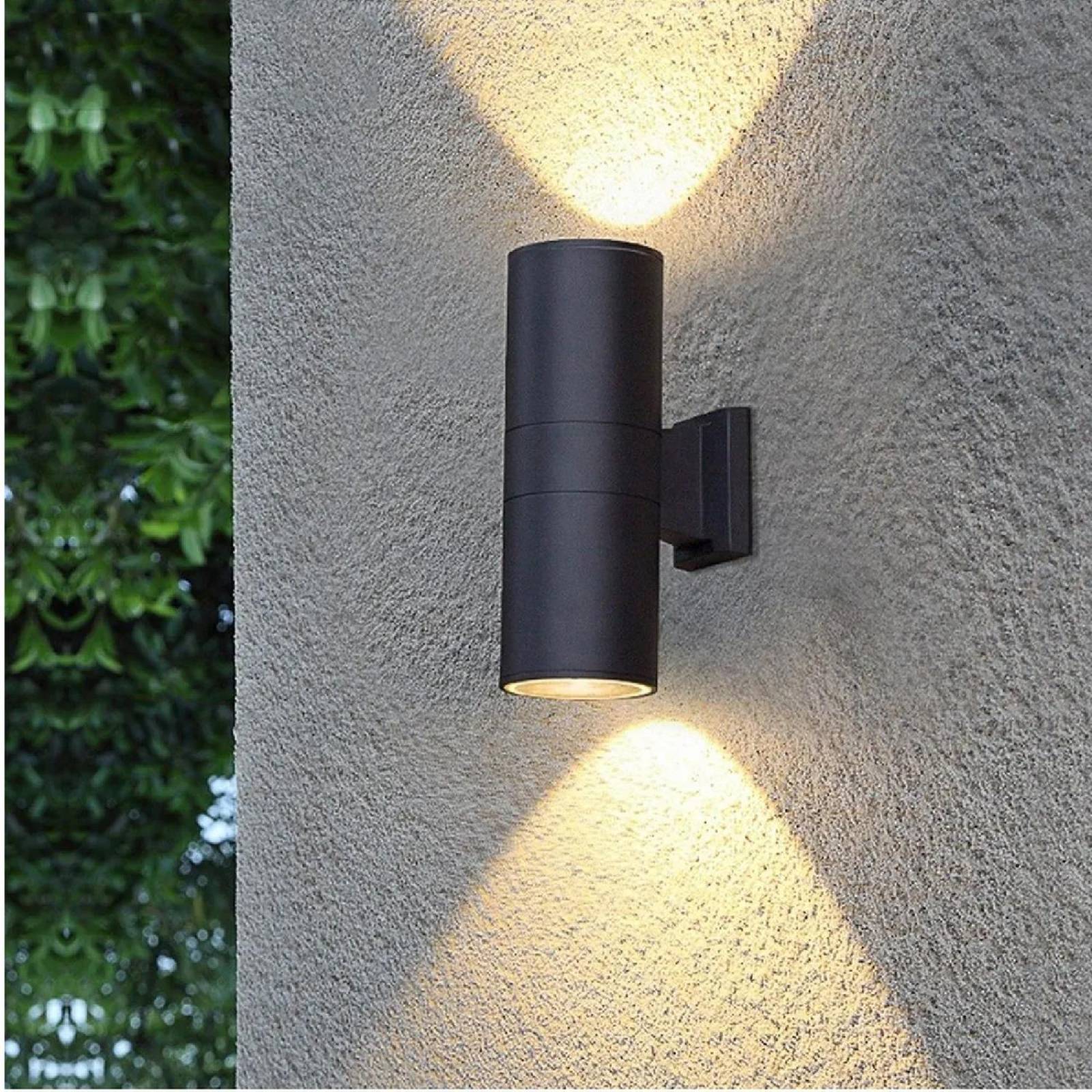 Lámpara Pared Muro Arbotante Baño Interior Exterior Led 60w Negro Mediano