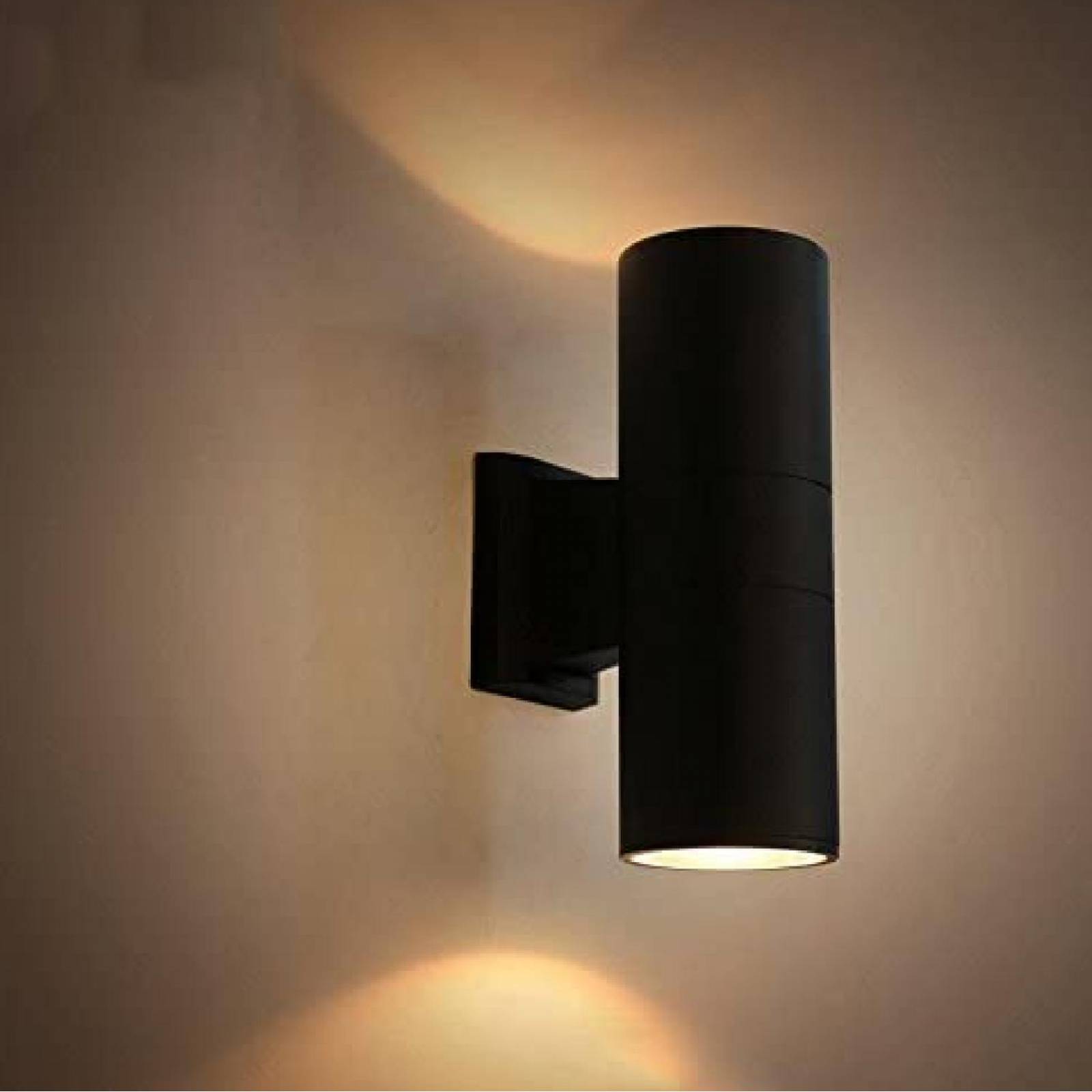 Lámpara Pared Muro Arbotante Baño Interior Exterior Led 60w Negro Mediano