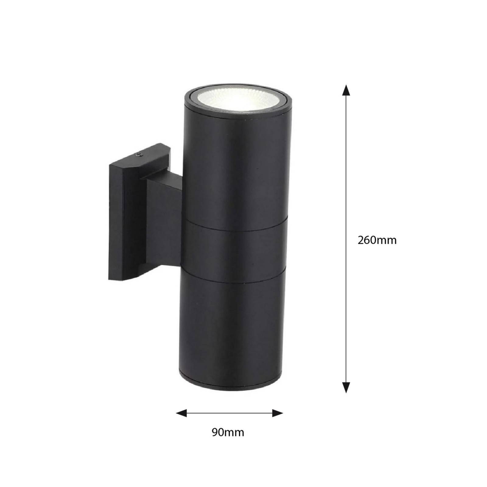 Lámpara Pared Muro Arbotante Baño Interior Exterior Led 60w Negro Mediano