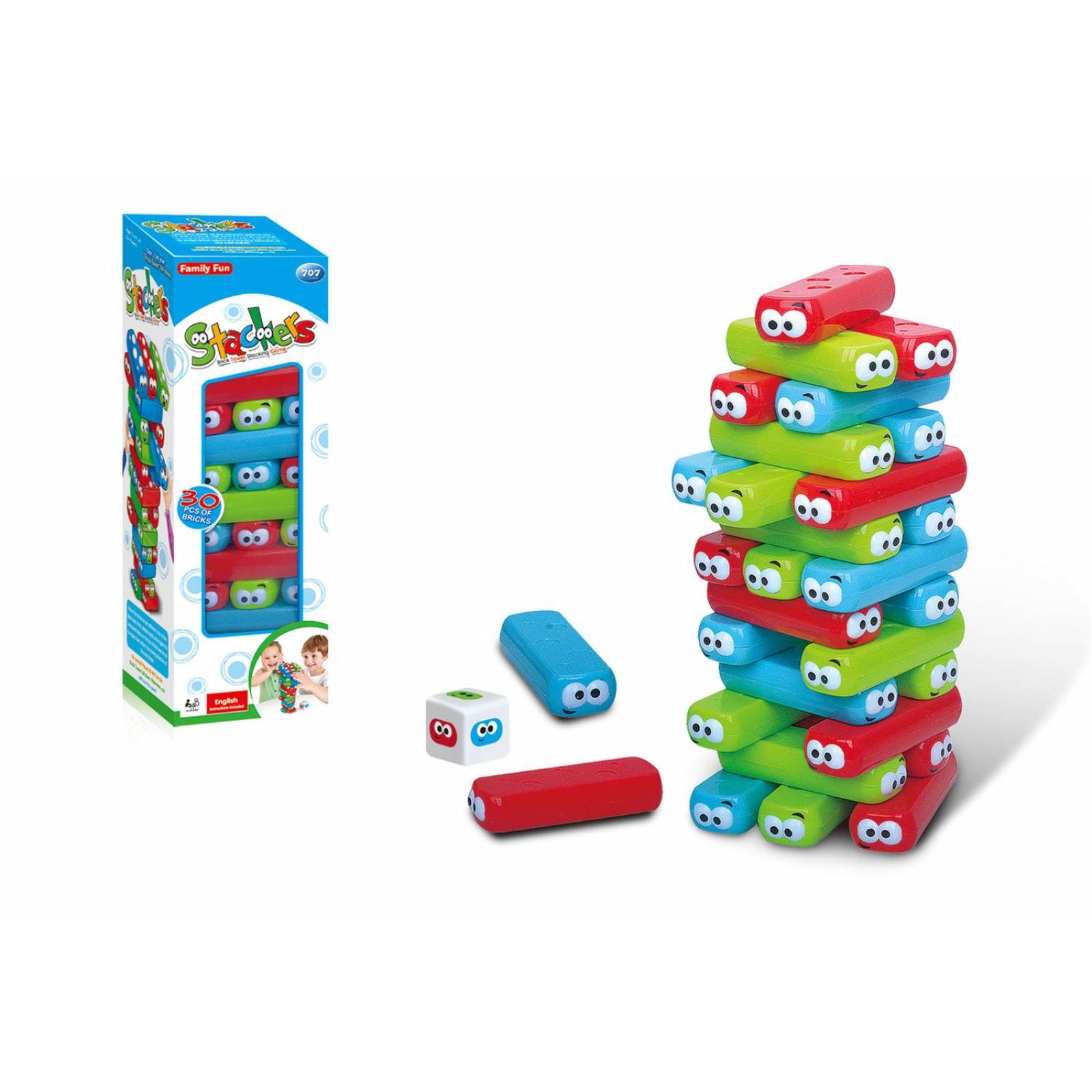 Juego De Mesa Stackers JENGA Torre colores con caras OFERTA 