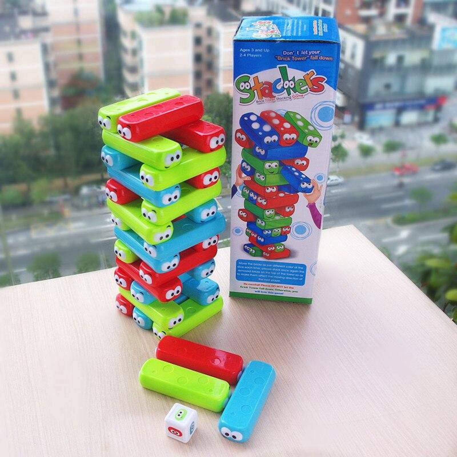 Juego De Mesa Stackers JENGA Torre colores con caras OFERTA 