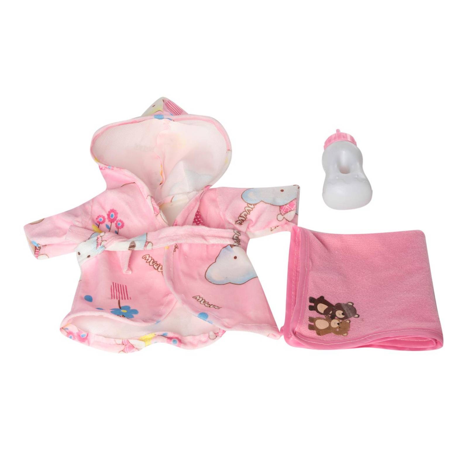 Muñeca bebé sonido set baño con accesorios bañera biberón 