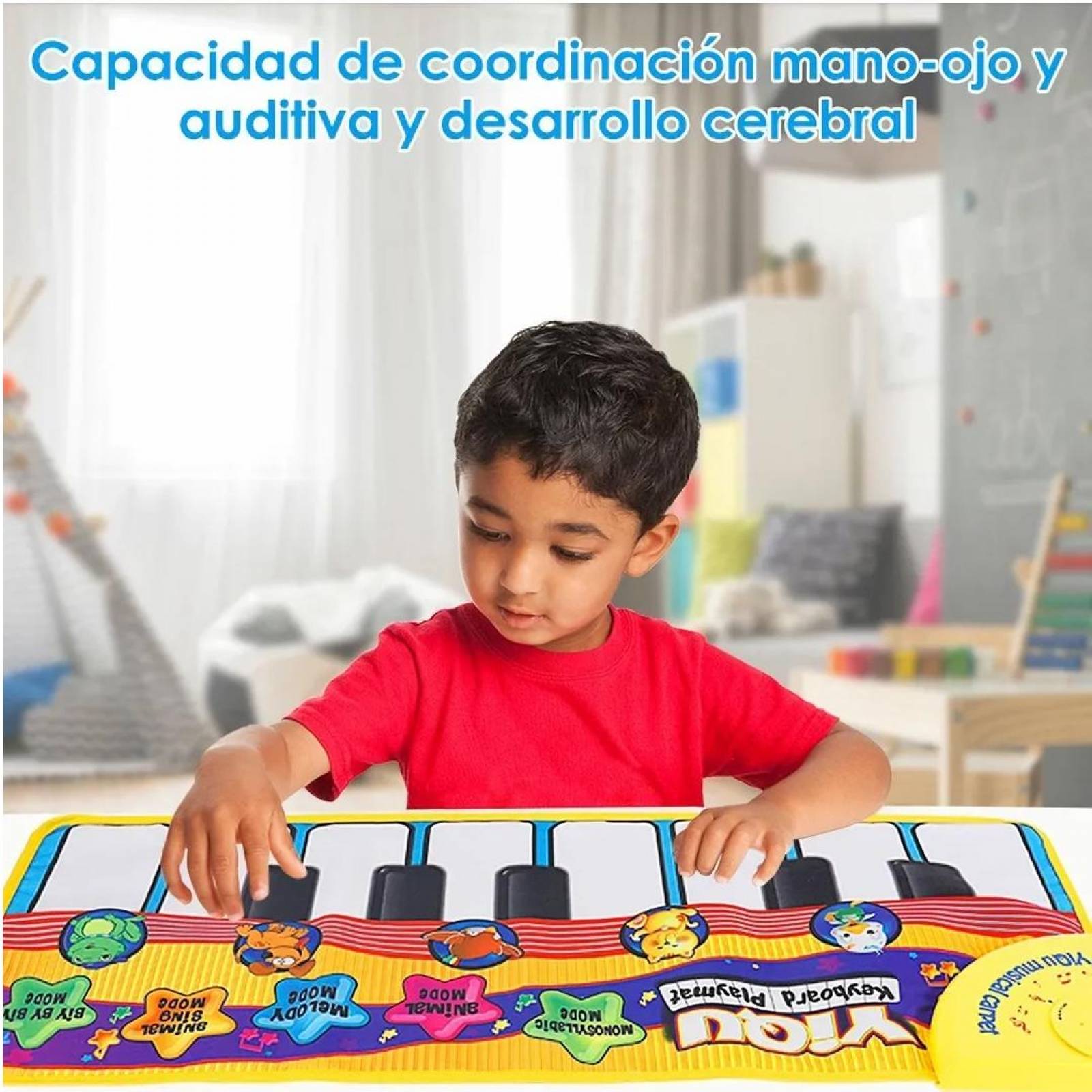Juguete alfombra de teclado musical tapete para niños piano 