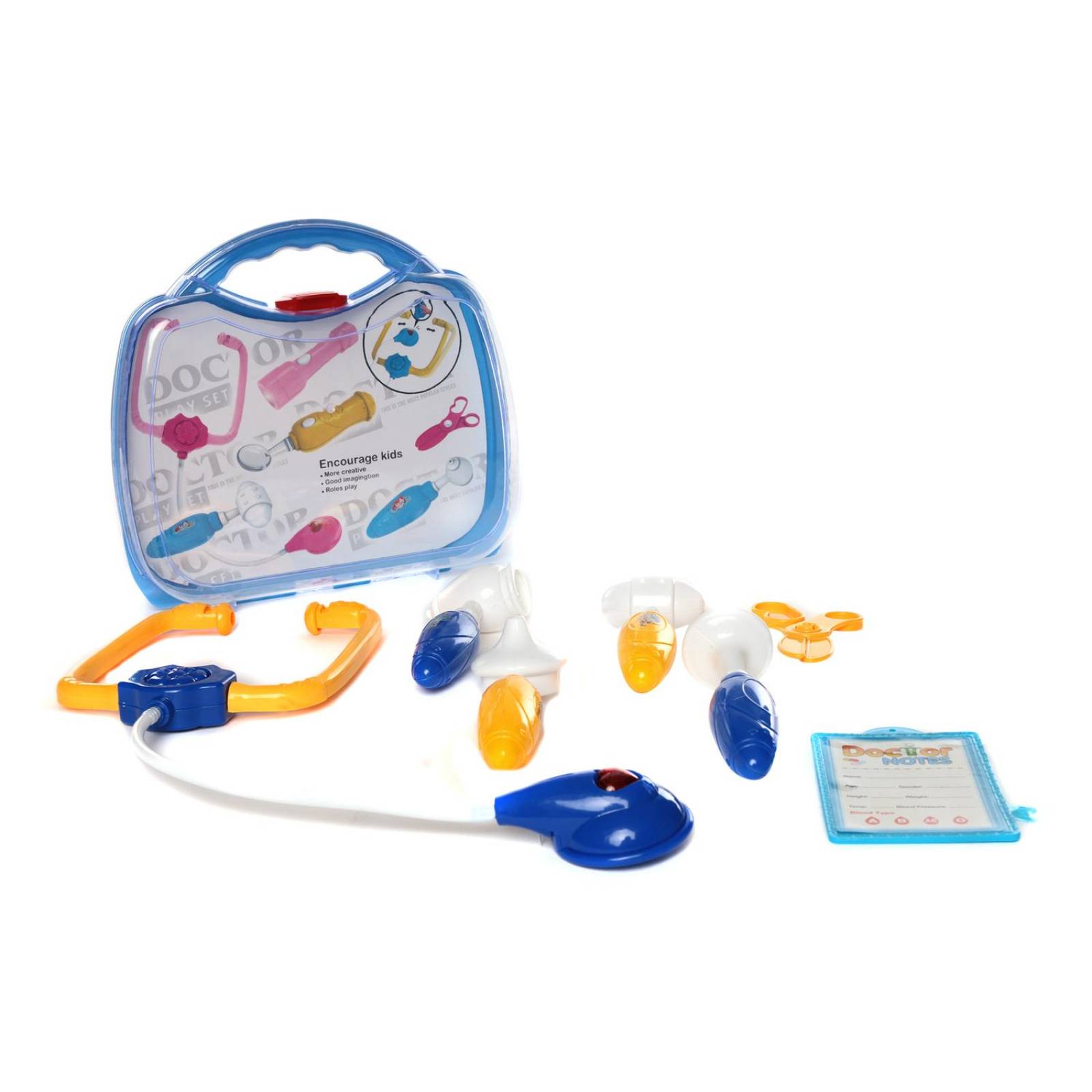 Juguete set doctor, con valija, 6 piezas, con luz, kit medico