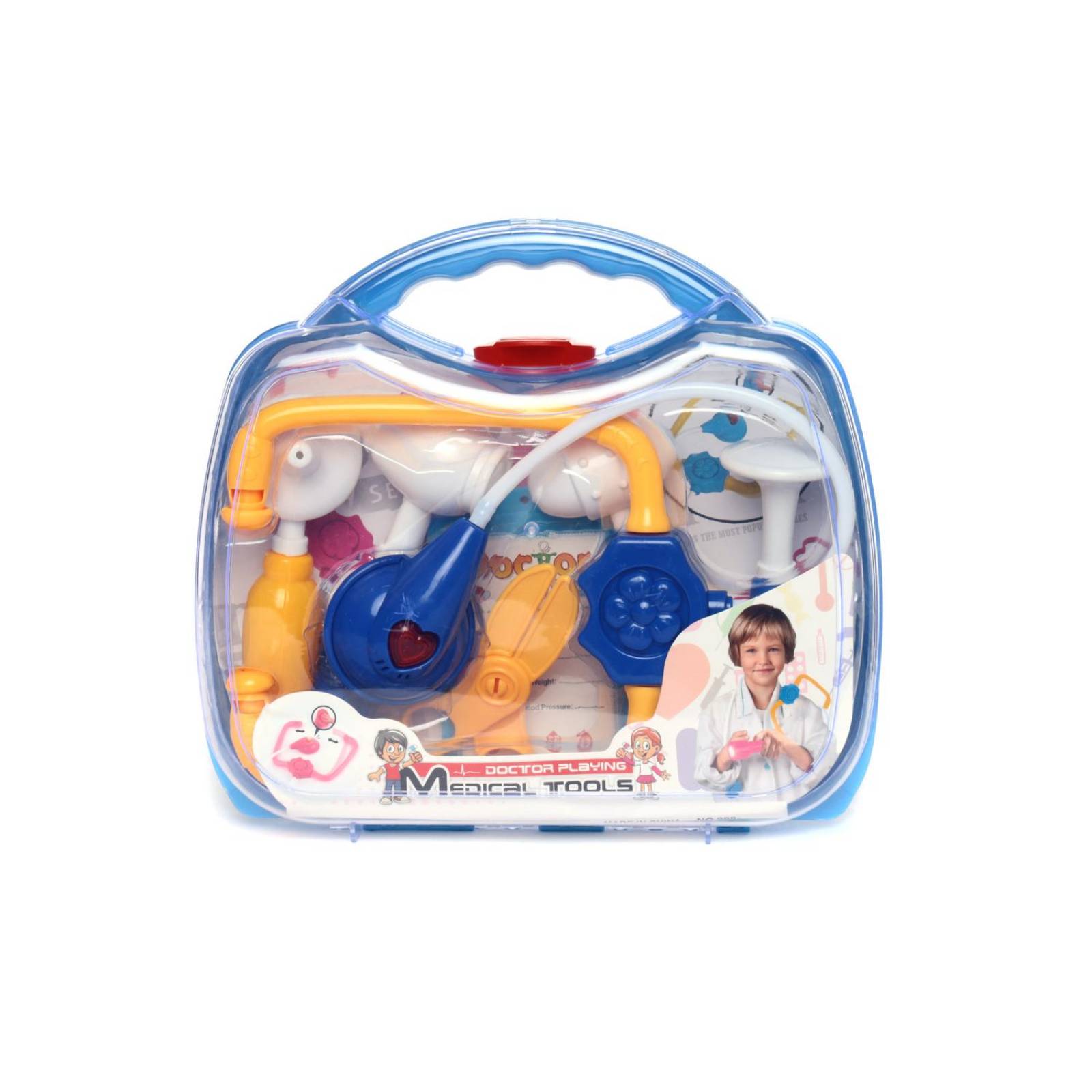 Juguete set doctor, con valija, 6 piezas, con luz, kit medico