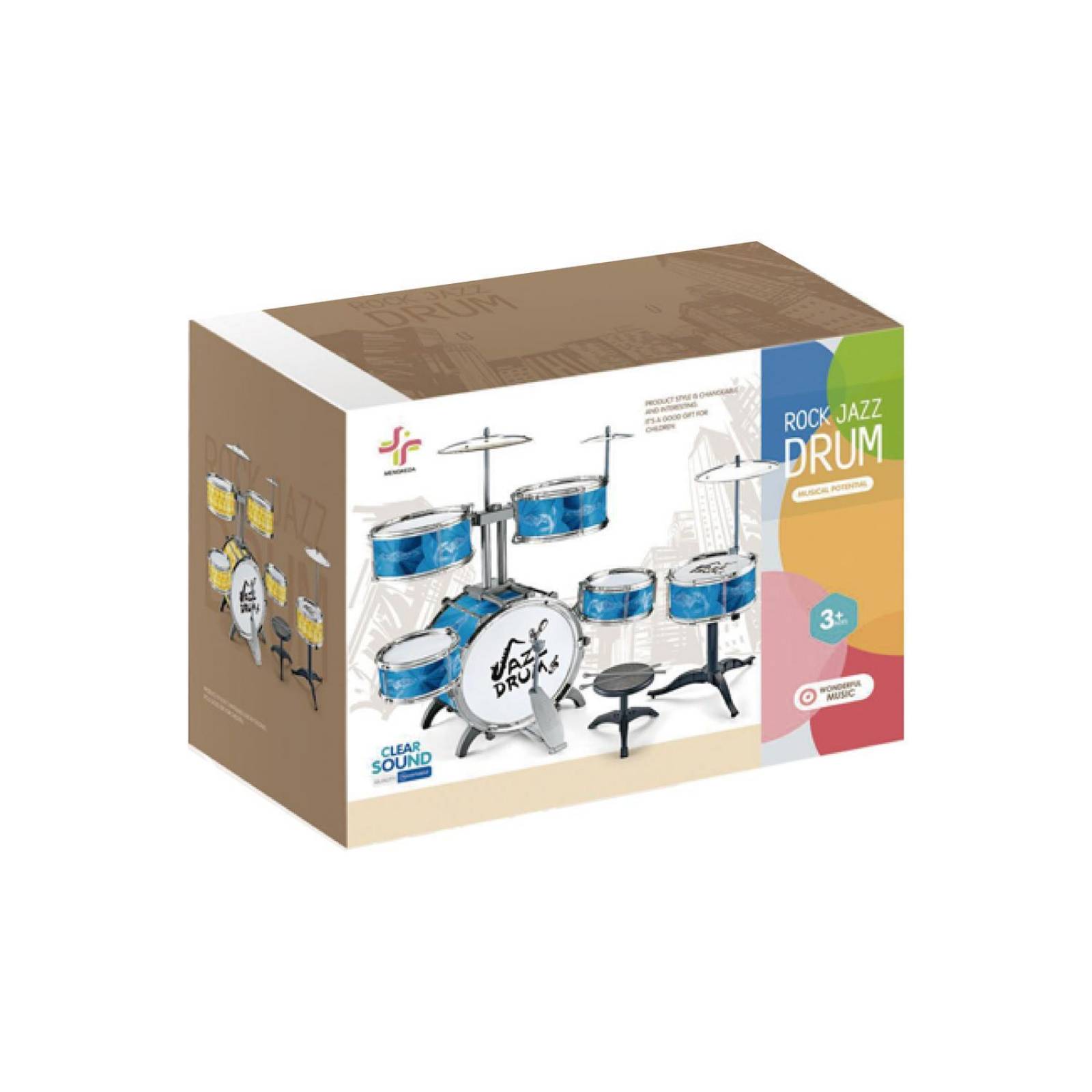 Bateria Musical Infantil 6 Tambores Niño Juguete