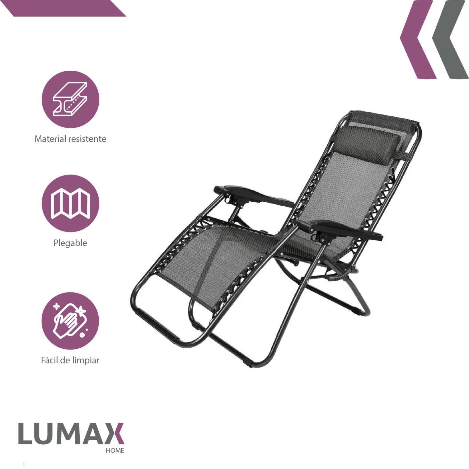 Camastros Silla Plegable Portátil Negro