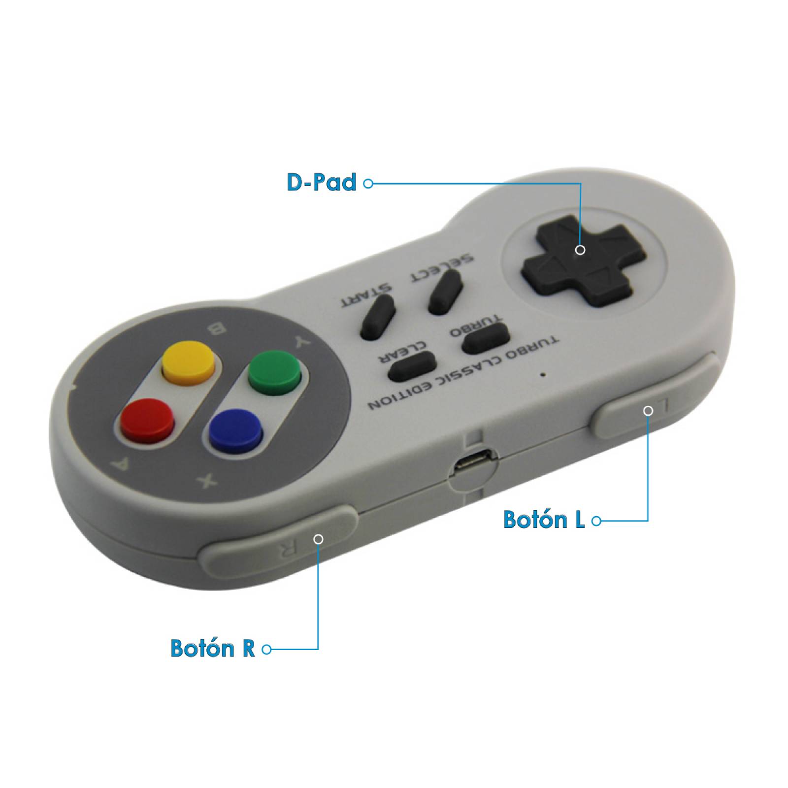 Control Inalambrico Compatible NES Mini / SNES Classic / PC / Laptop