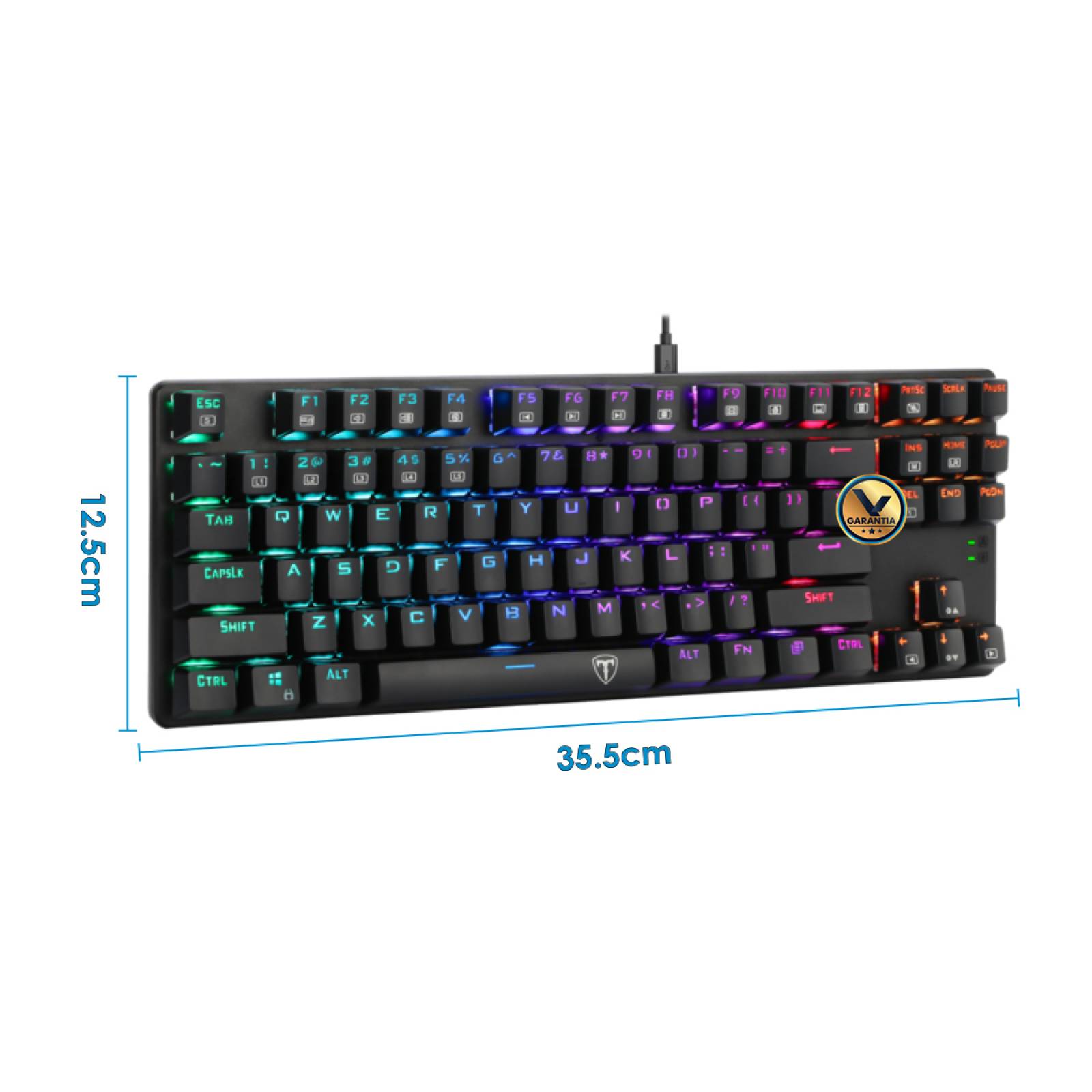 Teclado Mecánico Gamer Blanco Switch Blue Retro Iluminado RGB Bora