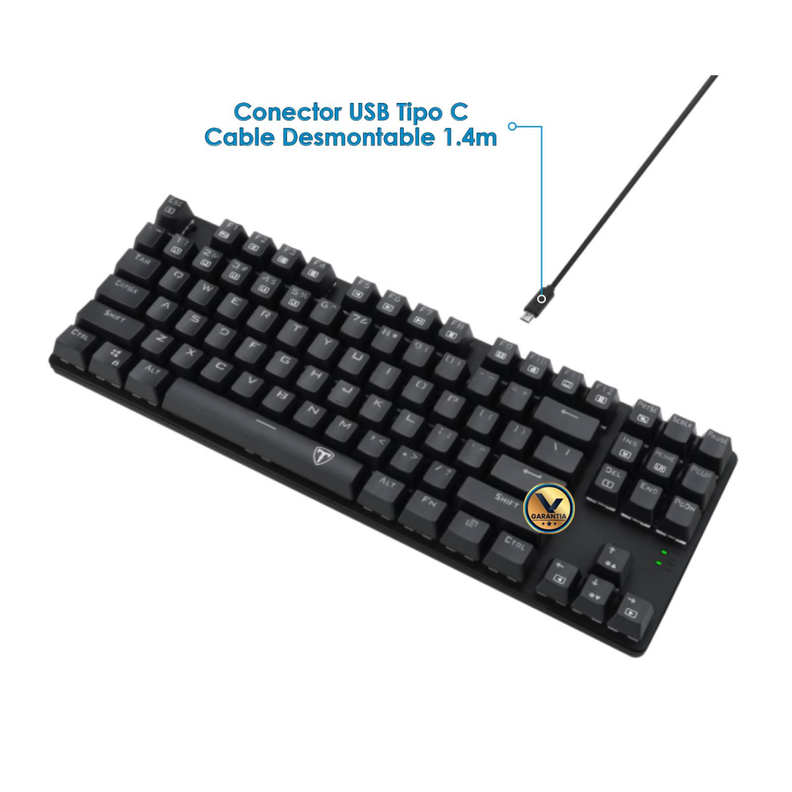 Teclado Mecánico Gamer Blanco Switch Blue Retro Iluminado RGB Bora