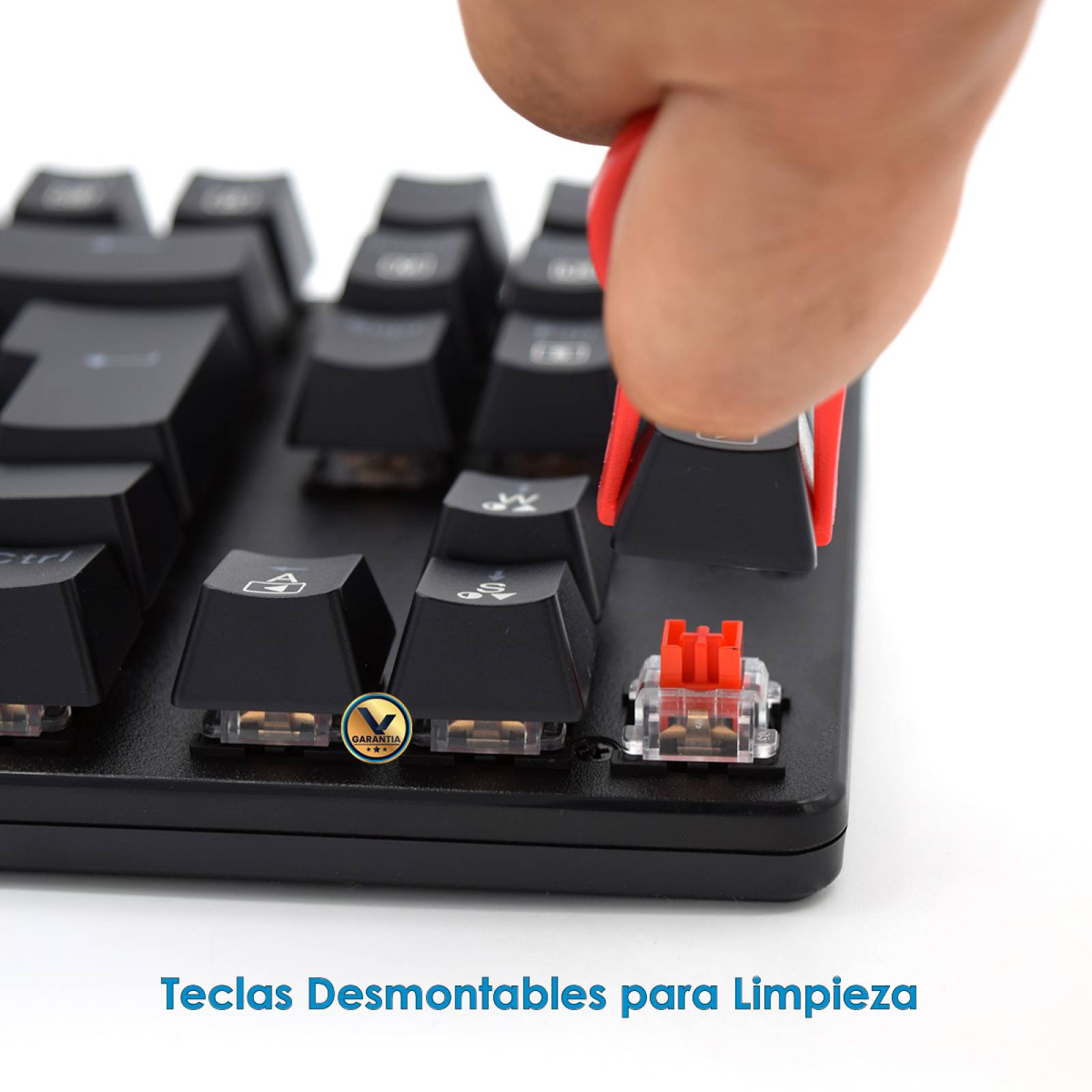 Teclado Mecánico Gamer Blanco Switch Blue Retro Iluminado RGB Bora