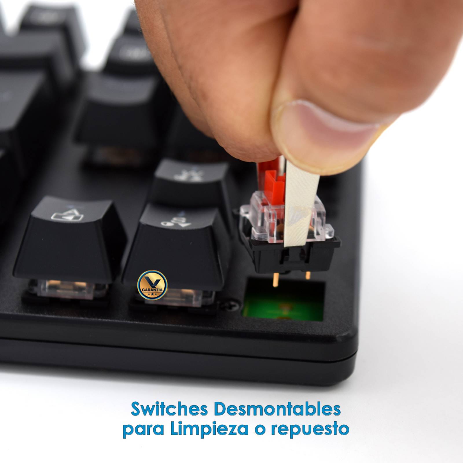 Teclado Mecánico Gamer Blanco Switch Blue Retro Iluminado RGB Bora