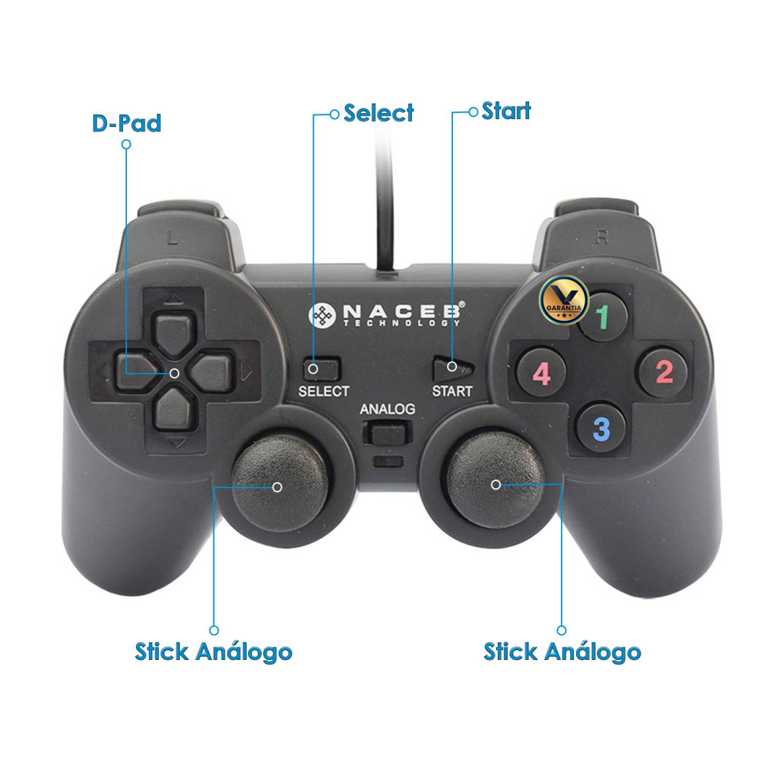 Control Alámbrico USB para PC o Laptop