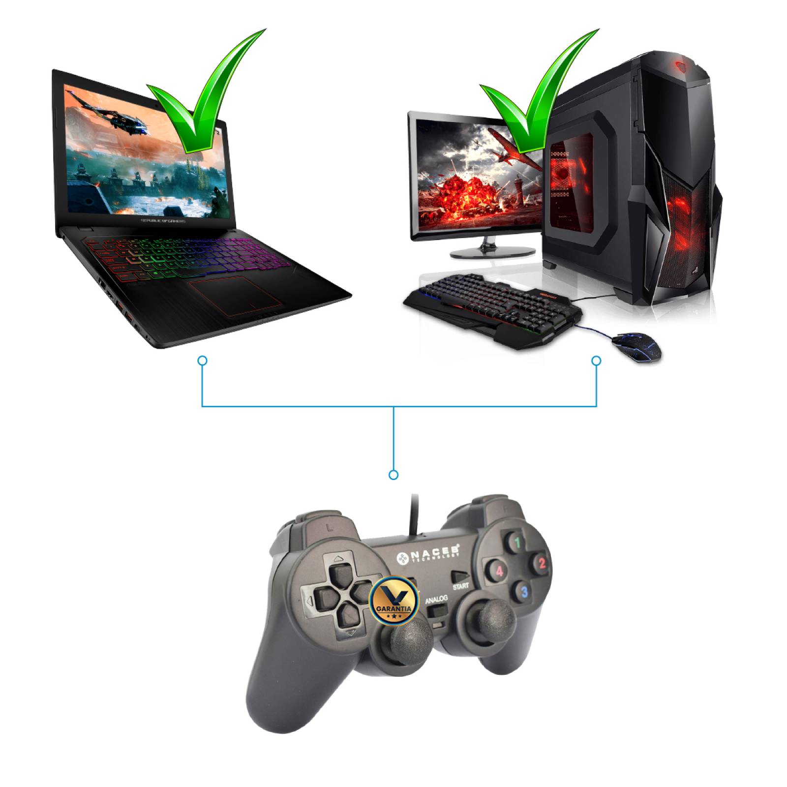 Control Alámbrico USB para PC o Laptop