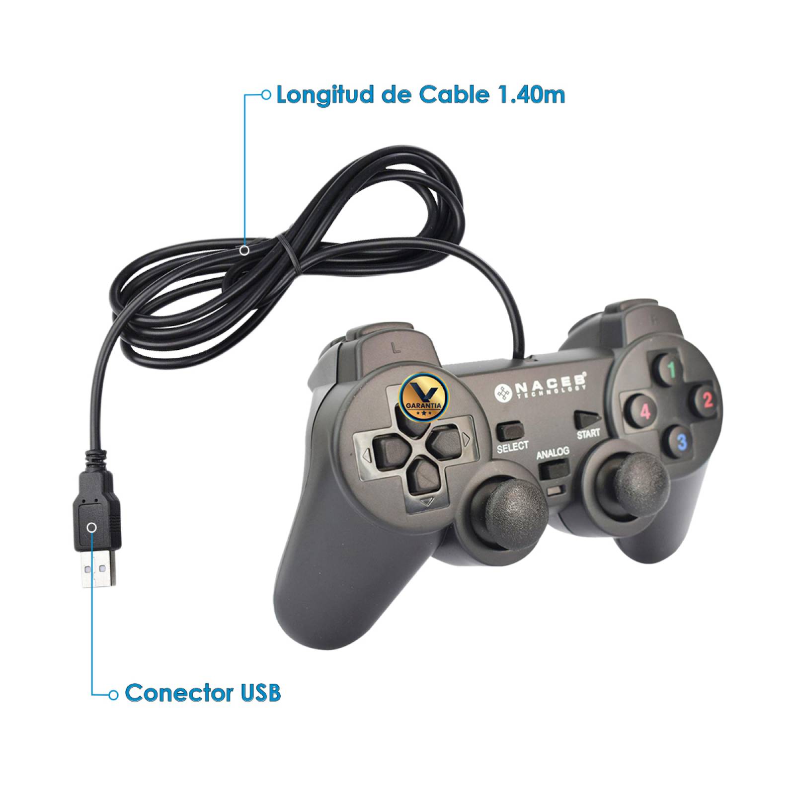 Control Alámbrico USB para PC o Laptop