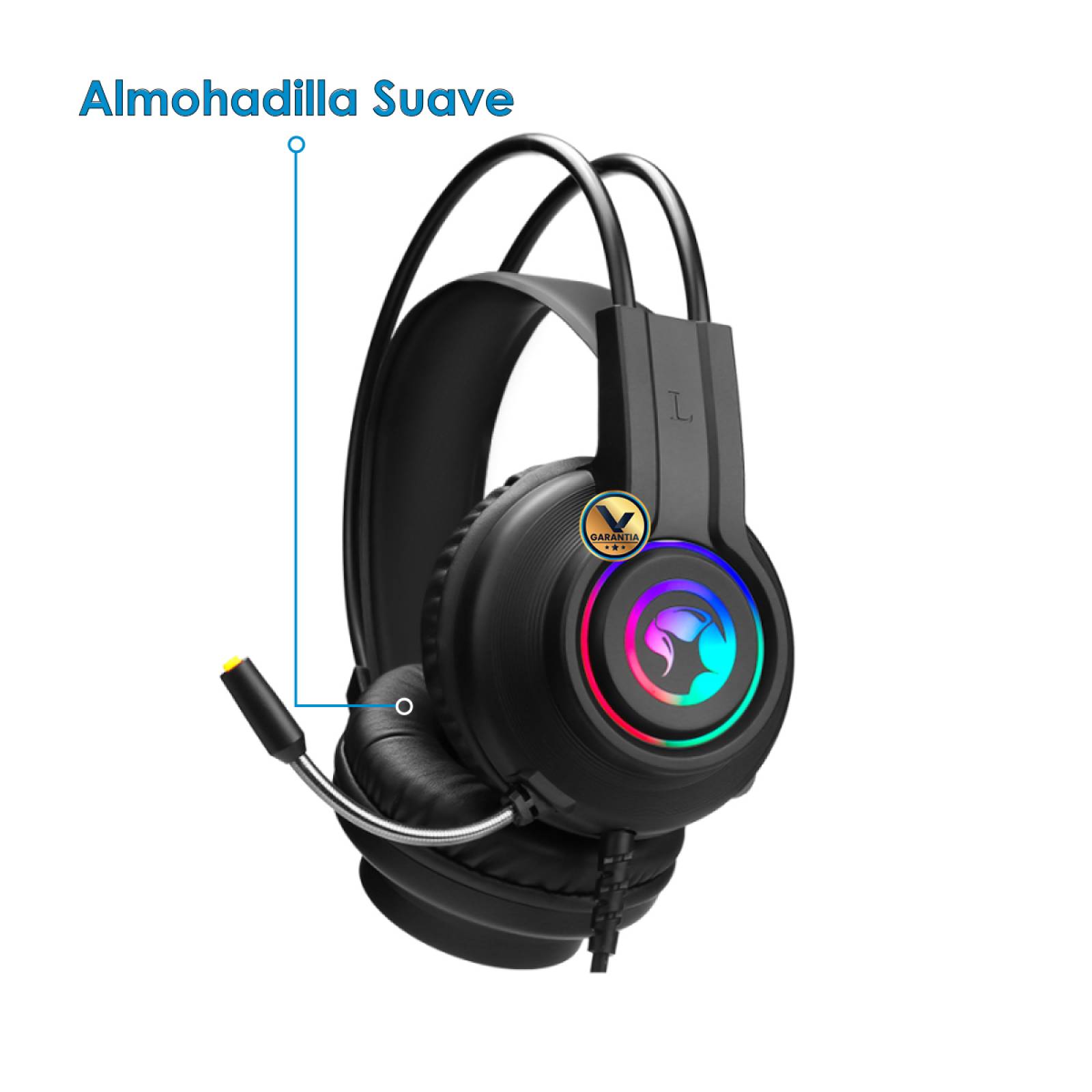 Audífonos Gamer USB con Diadema y Luz Led