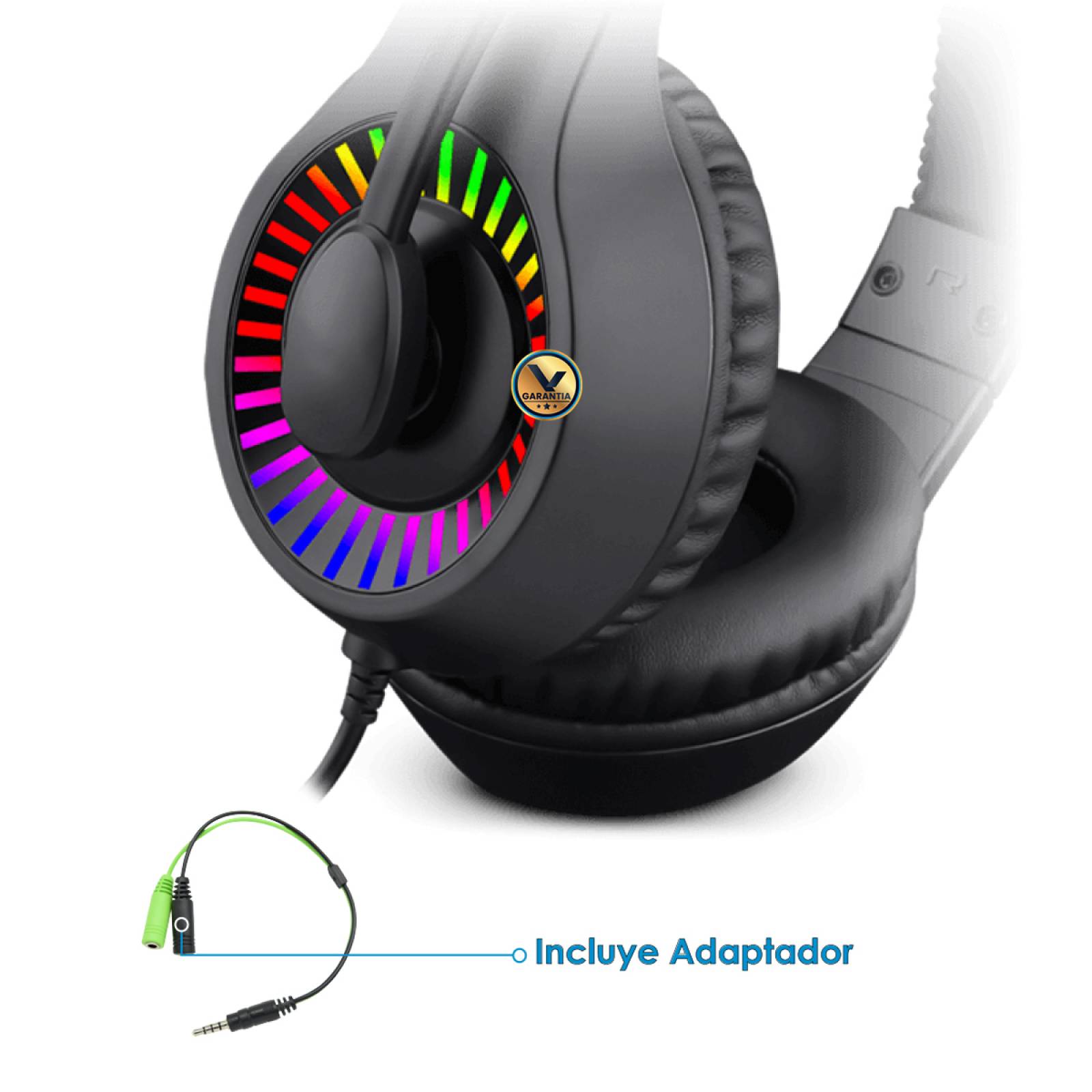 Audífonos Gamer Retro Iluminado Caspian con Diadema y Micrófono