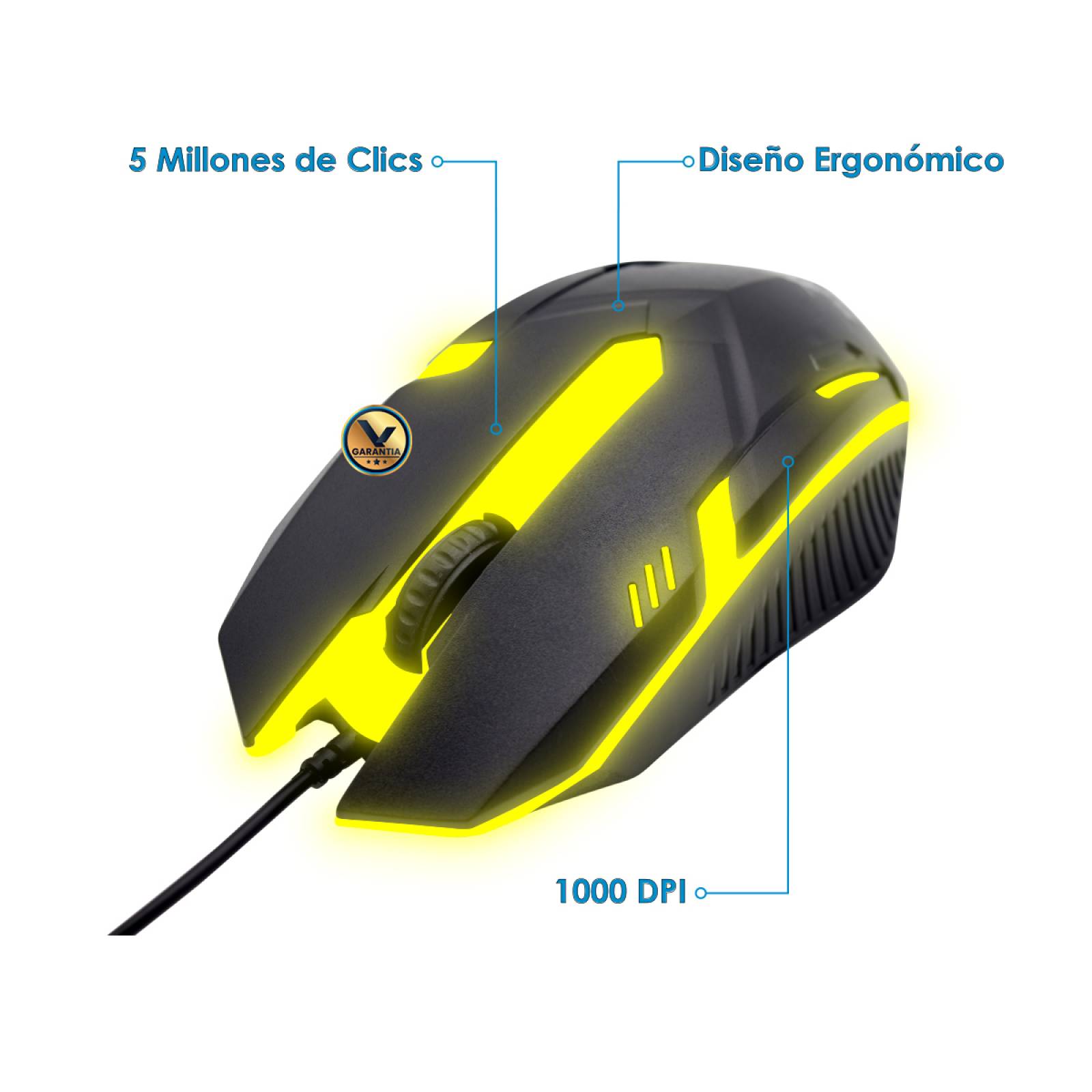 Mouse Alámbrico Gamer Virtual Zone Retro Iluminado MO22