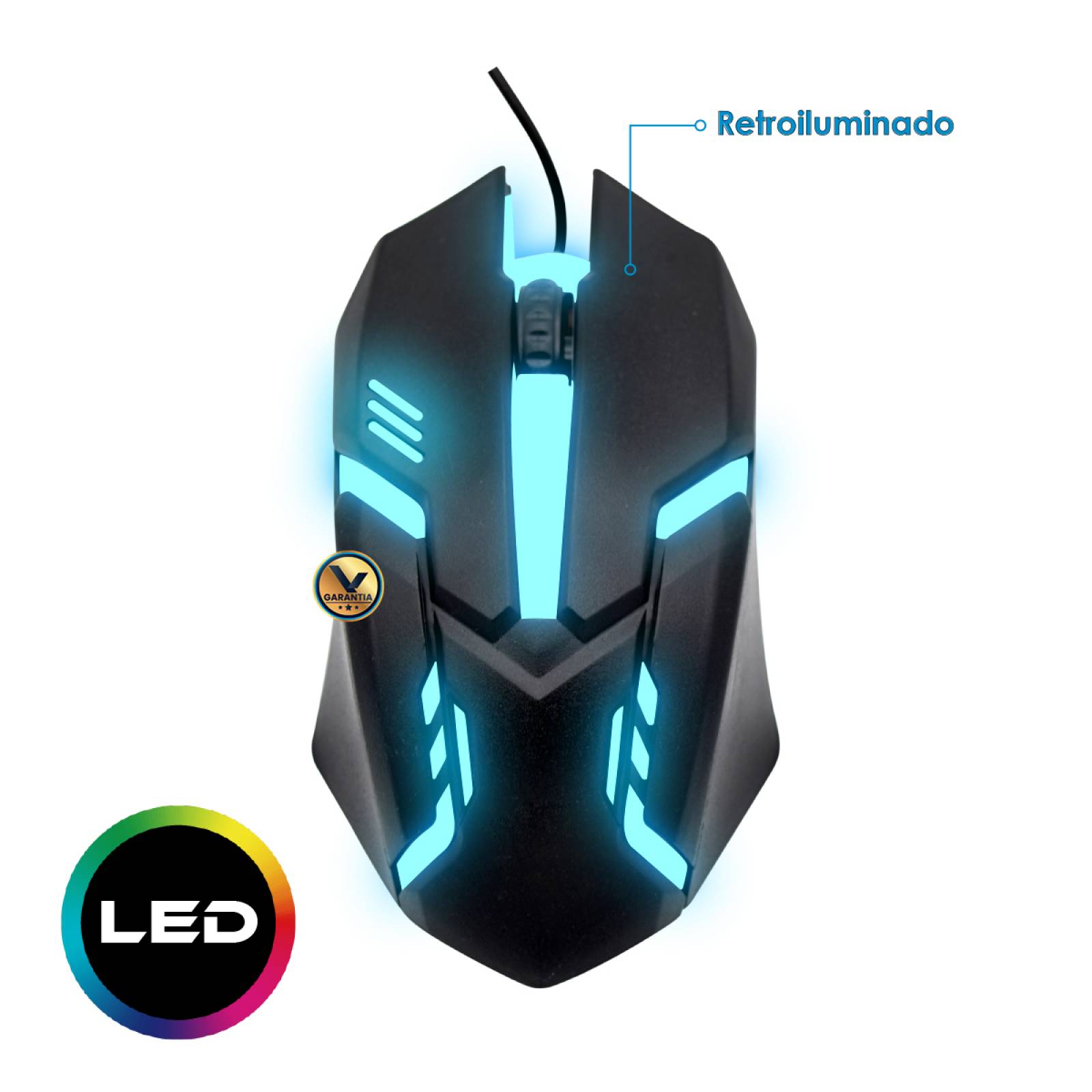 Mouse Alámbrico Gamer Virtual Zone Retro Iluminado MO22
