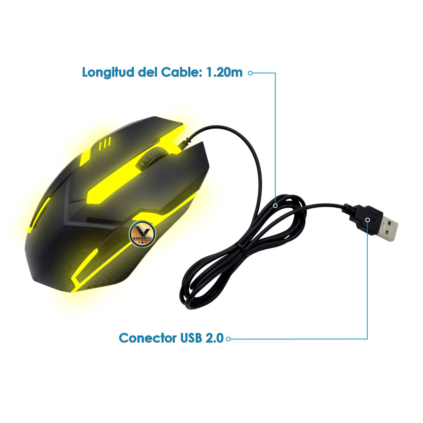 Mouse Alámbrico Gamer Virtual Zone Retro Iluminado MO22