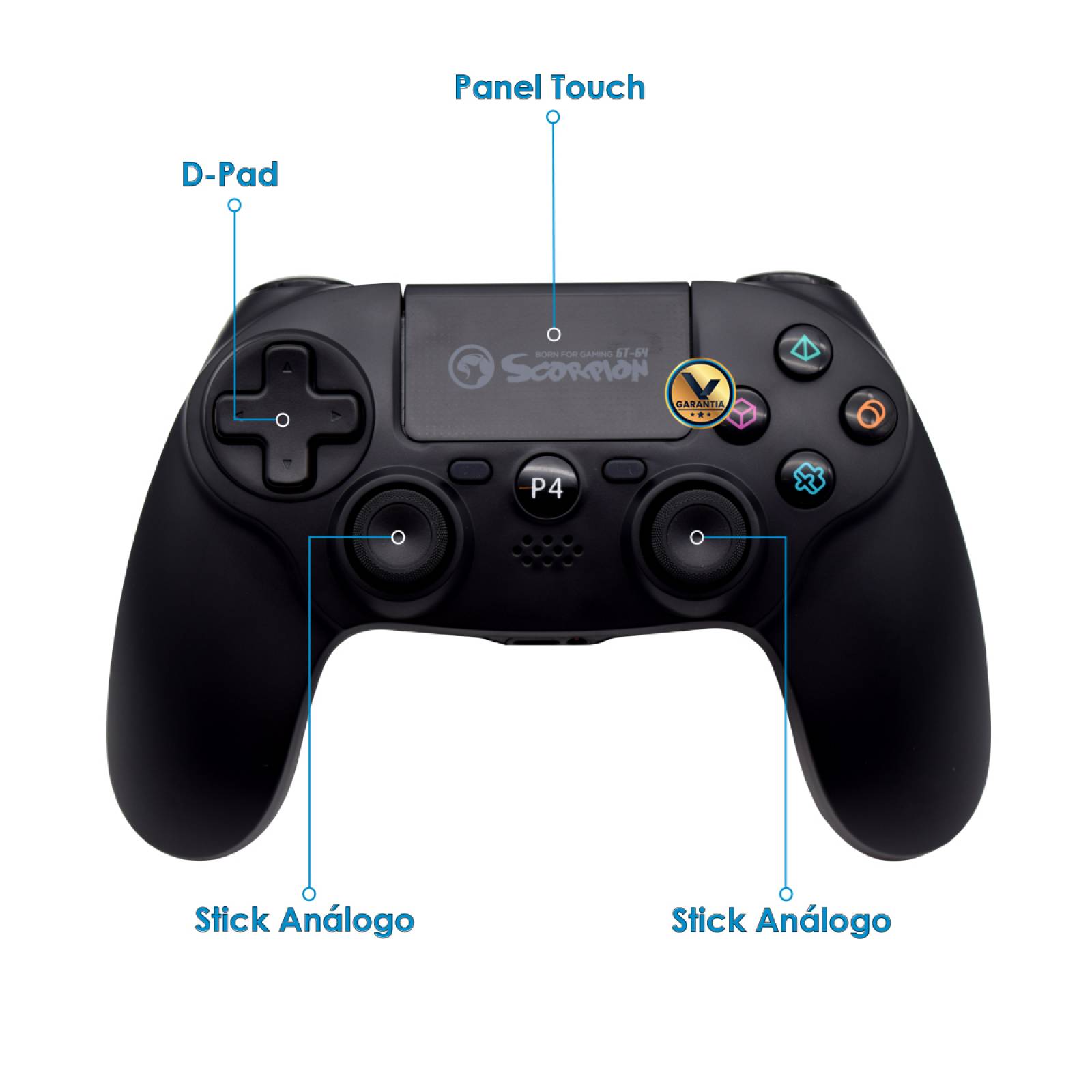 Control Inalambrico Recargable Virtual Zone Compatible PS4 PS3 o PC