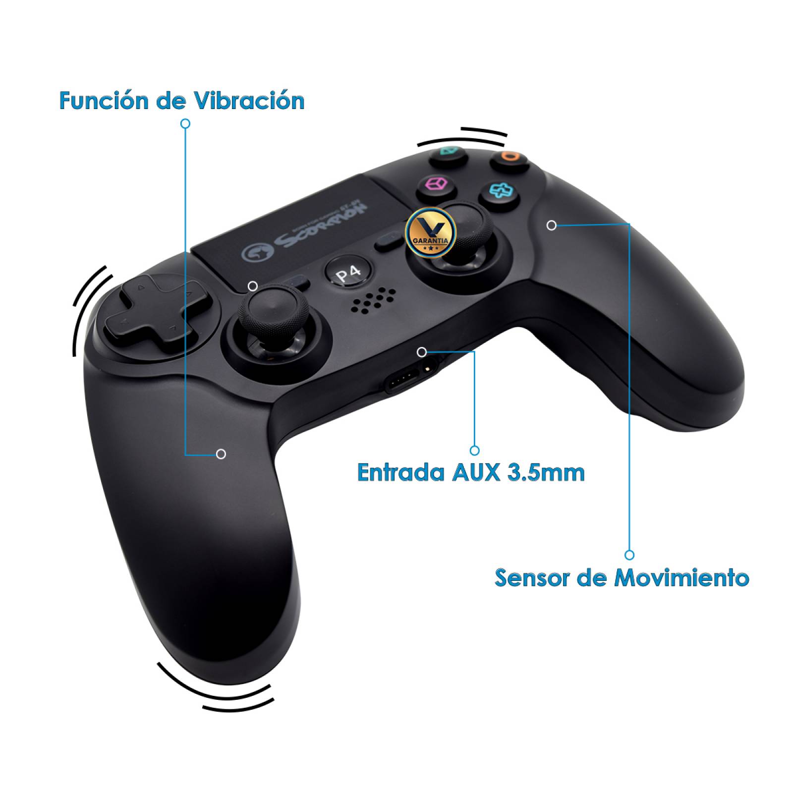 Control Inalambrico Recargable Virtual Zone Compatible PS4 PS3 o PC