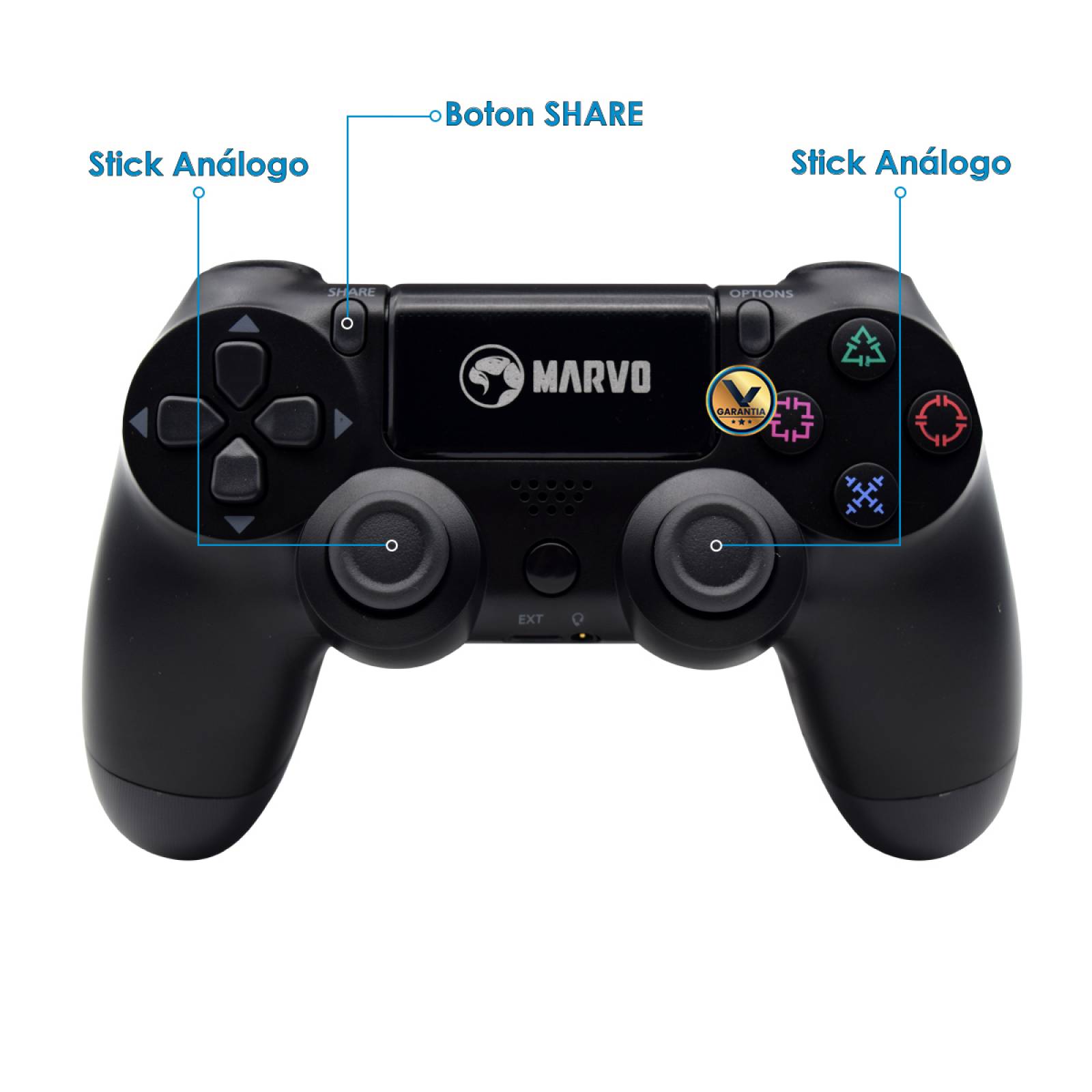 Control Inalambrico Recargable Virtual Zone Compatible PS4 PS3 PC o Android