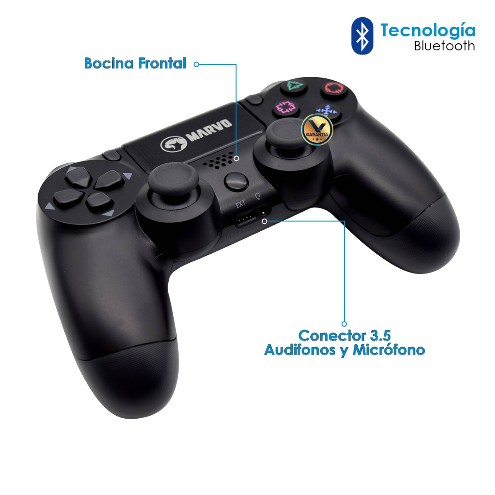 Control Inalambrico Recargable Virtual Zone Compatible PS4 PS3 PC o Android
