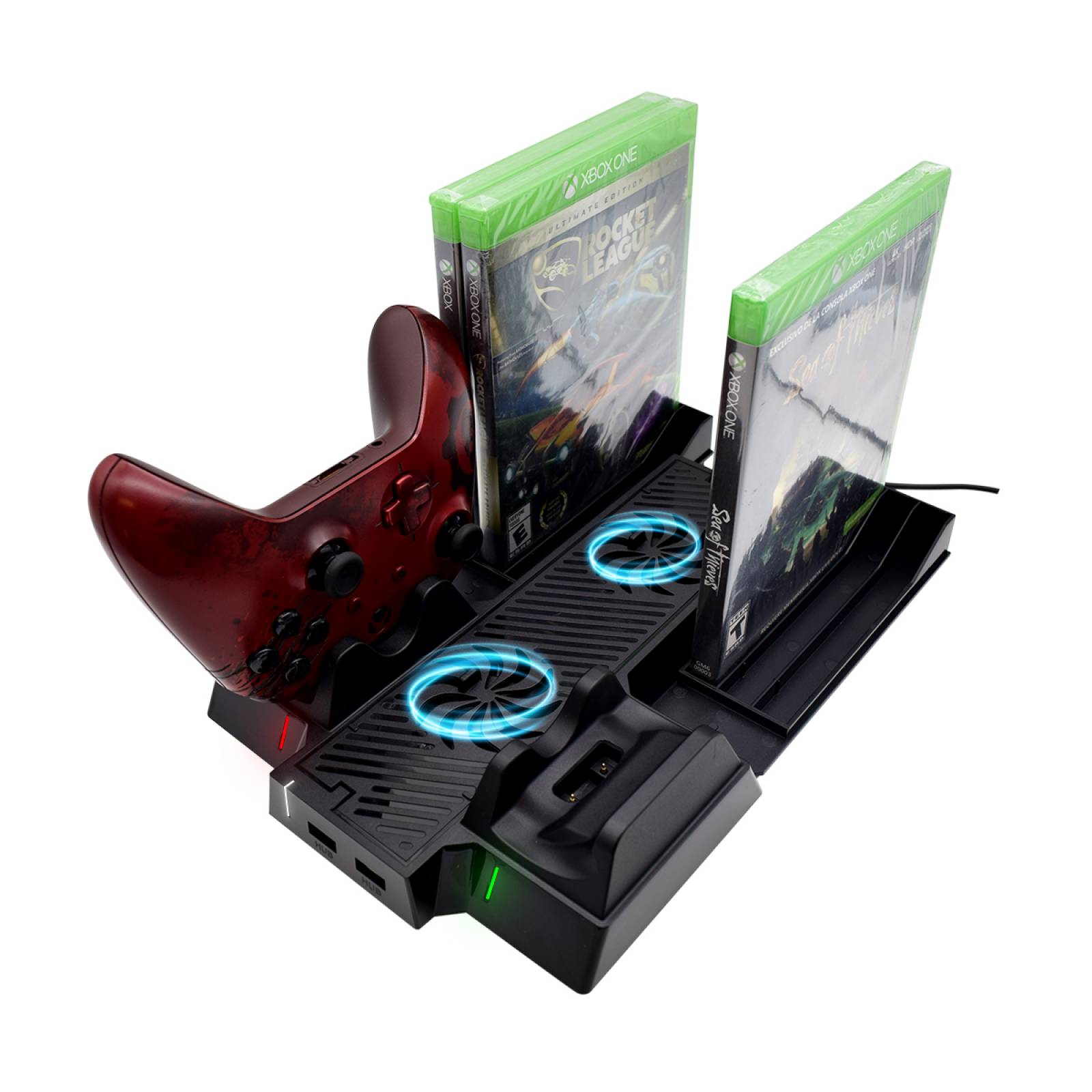 Base Ventilador Virtual Zone para XBOX One X y Cargador Doble para Control