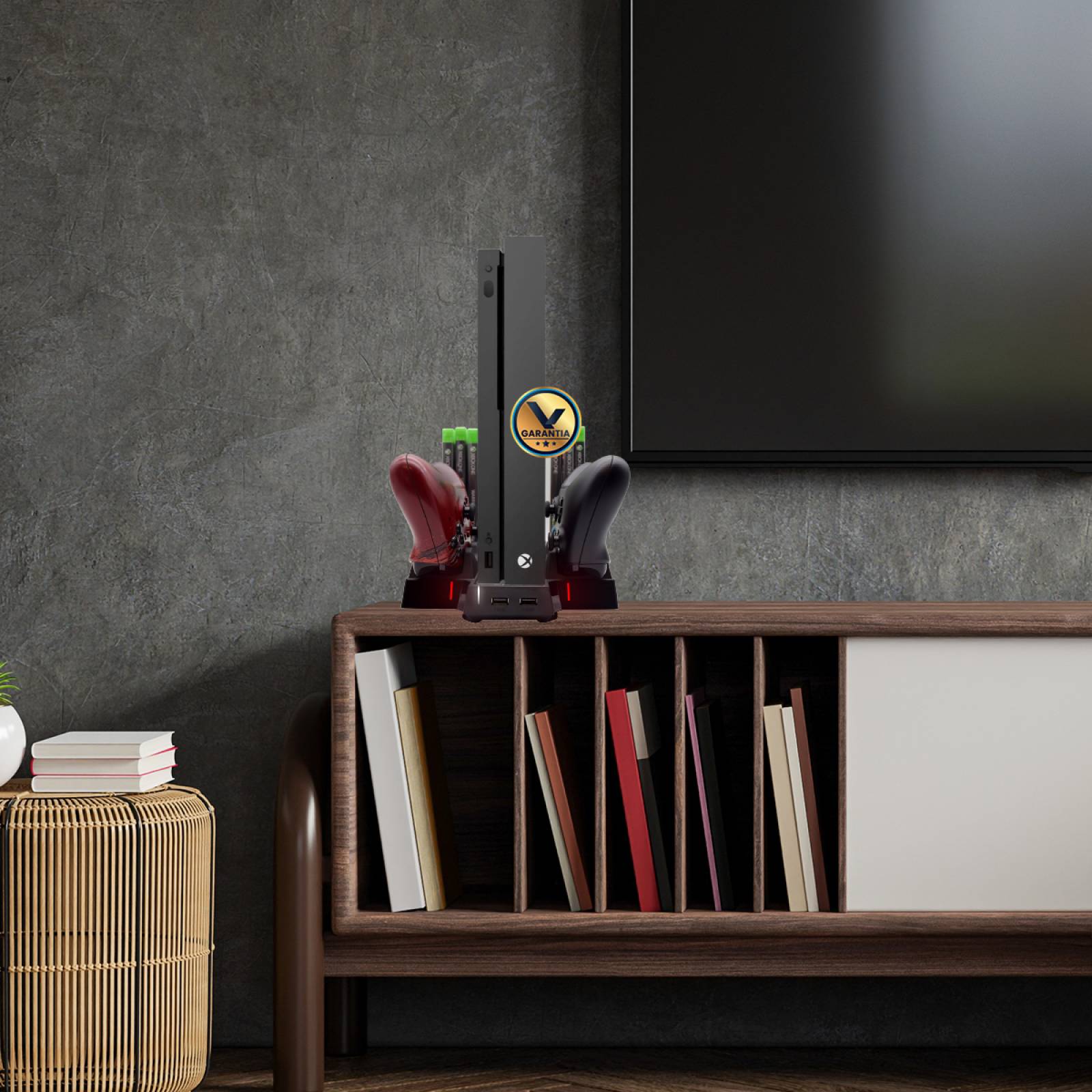 Base Ventilador Virtual Zone para XBOX One X y Cargador Doble para Control