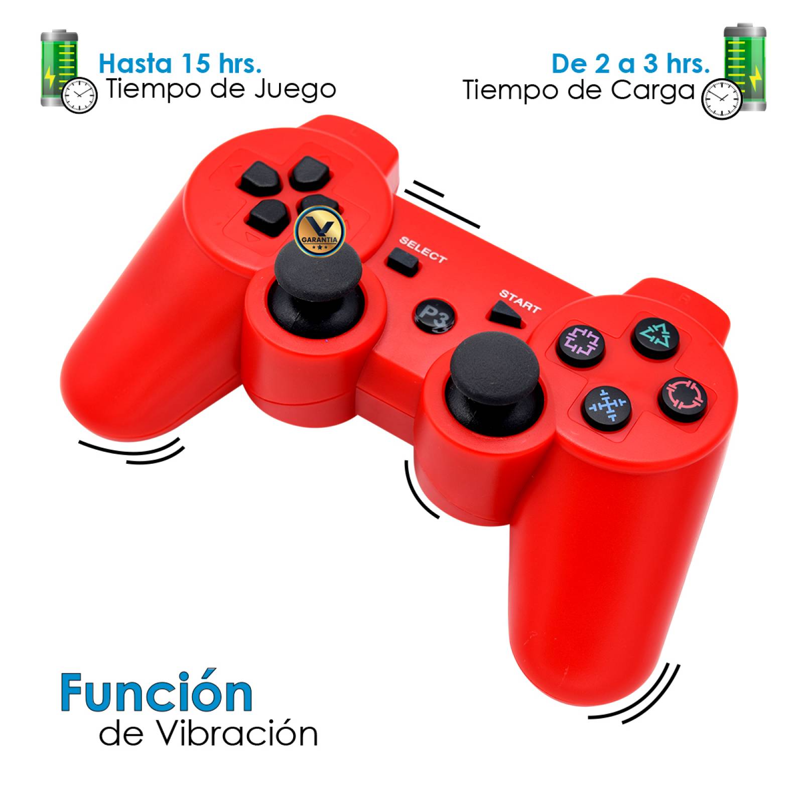 Control Inalámbrico Bluetooth Virtual Zone Azul Compatible con PlayStation 3