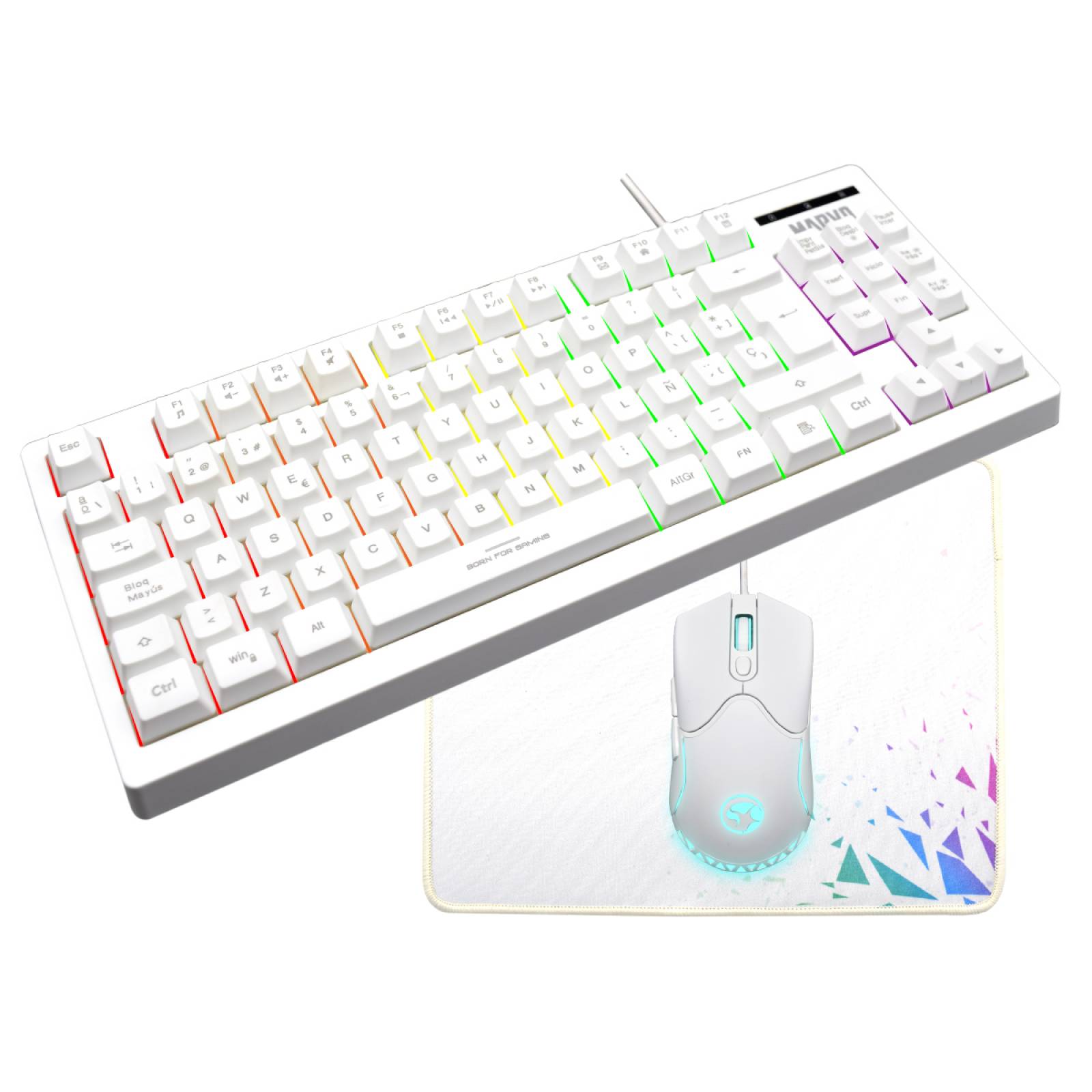 Kit Teclado Mouse y Tapete Gamer Virtual Zone 310 Blanco