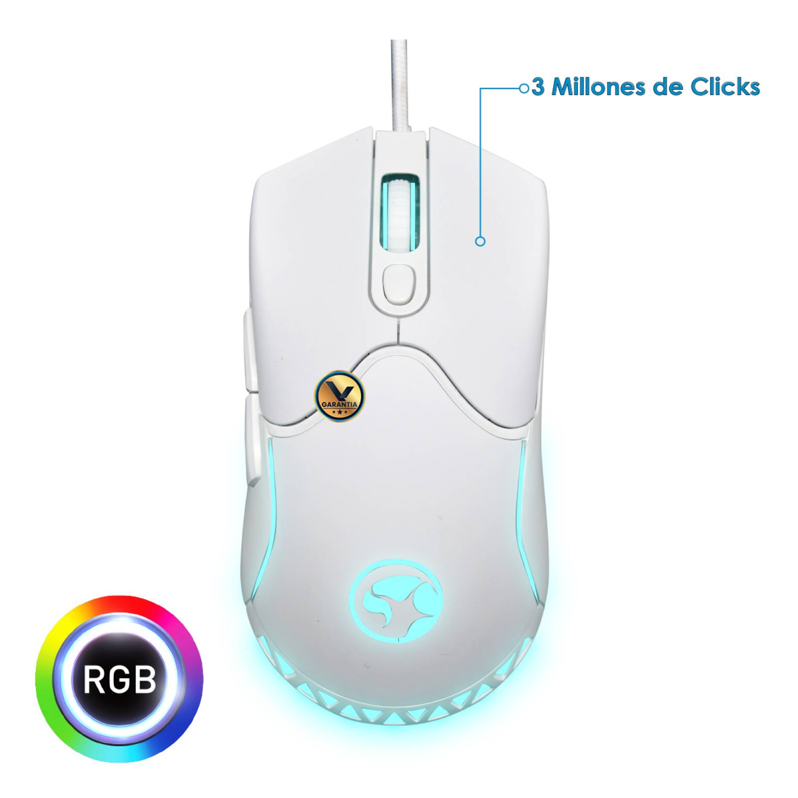 Kit Teclado Mouse y Tapete Gamer Virtual Zone 310 Blanco