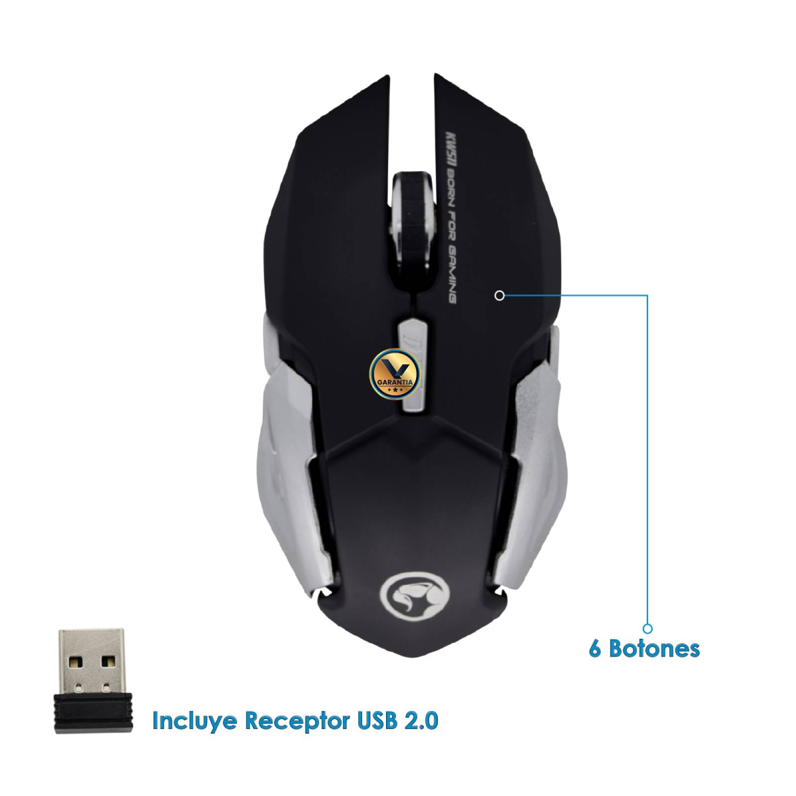Kit Teclado y Mouse Gamer Inalámbrico Metálico KW511 Marvo