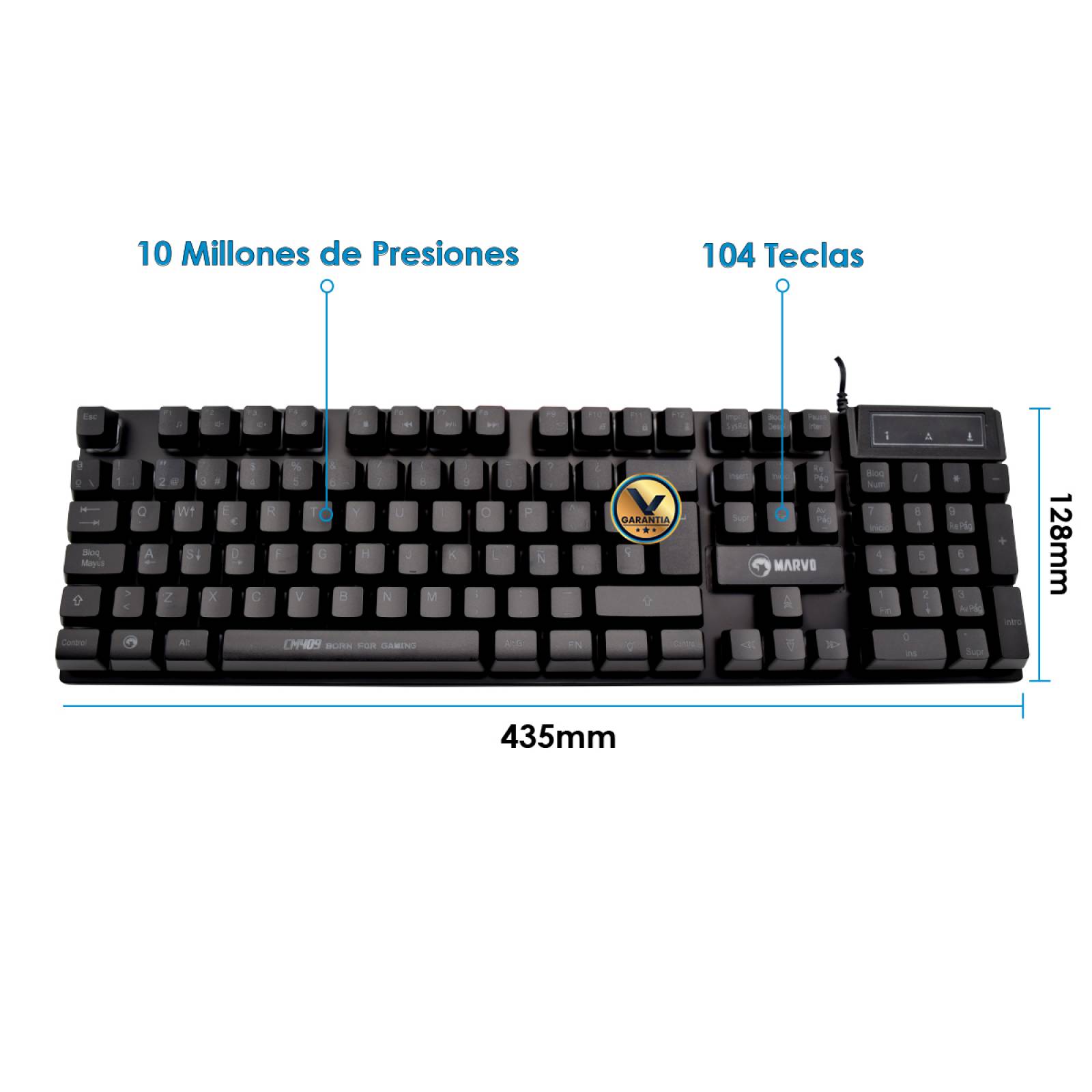 Kit Teclado Mouse Diadema y Tapete Gamer Virtual Zone 409