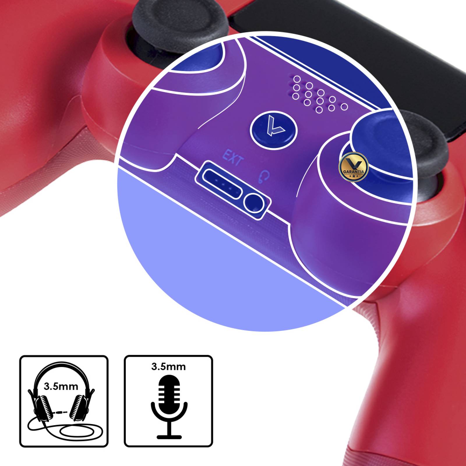 Control Inalambrico Recargable Virtual Zone con Sensor Movimiento Vibración Compatible PS4 PC o Android