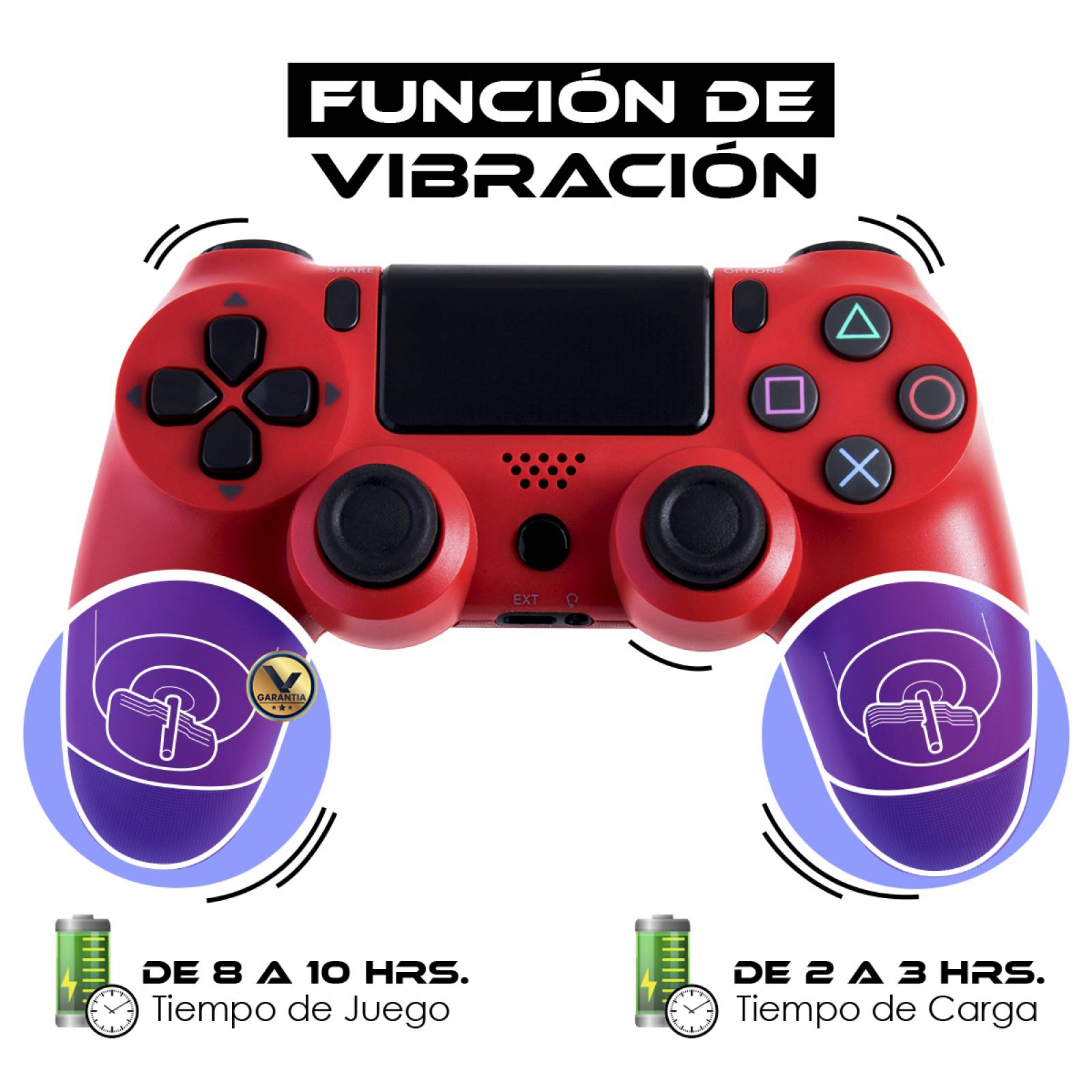 Control Inalambrico Recargable Virtual Zone con Sensor Movimiento Vibración Compatible PS4 PC o Android